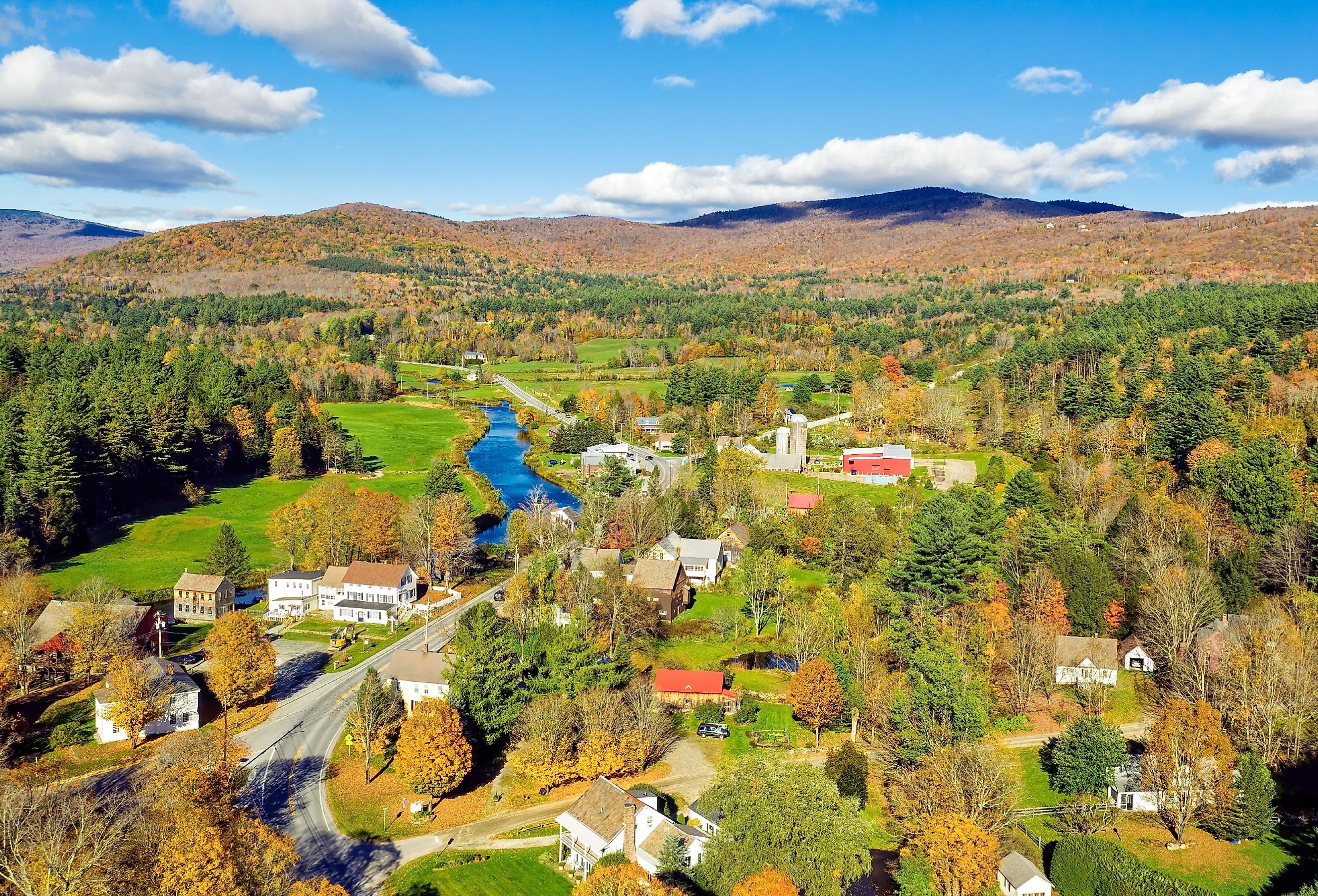 Overlooking the small town of Weston in autumn. Image credit John Couture via Shutterstock.