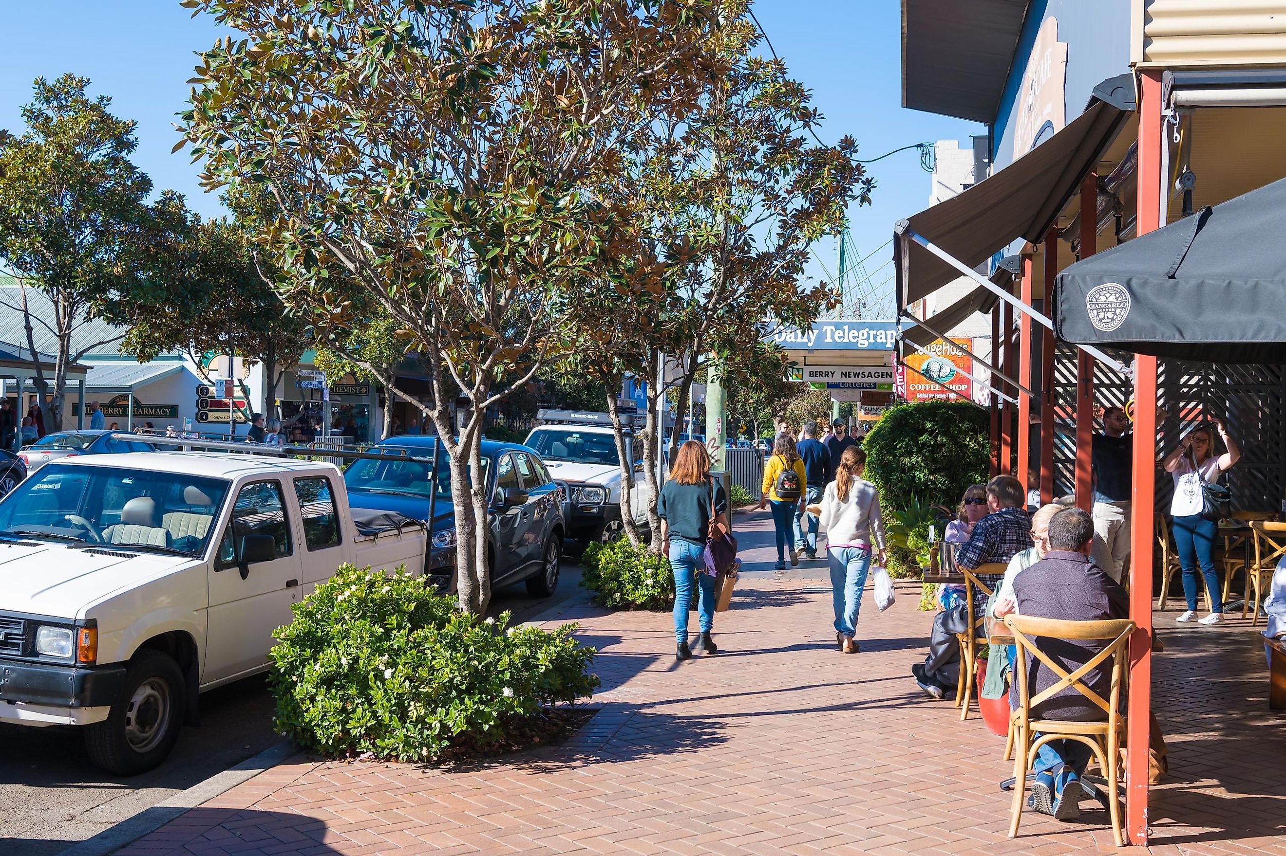 People enjoying the long weekend in the small historic country town of Berry