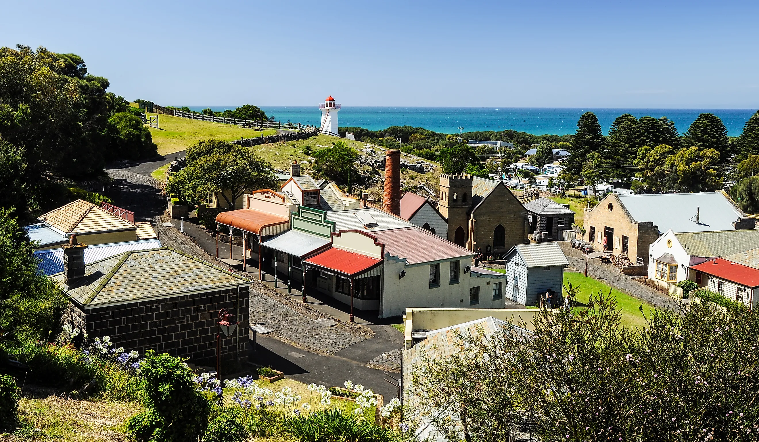 The lighthouse at Warrnambool. Australian Pacific coast.