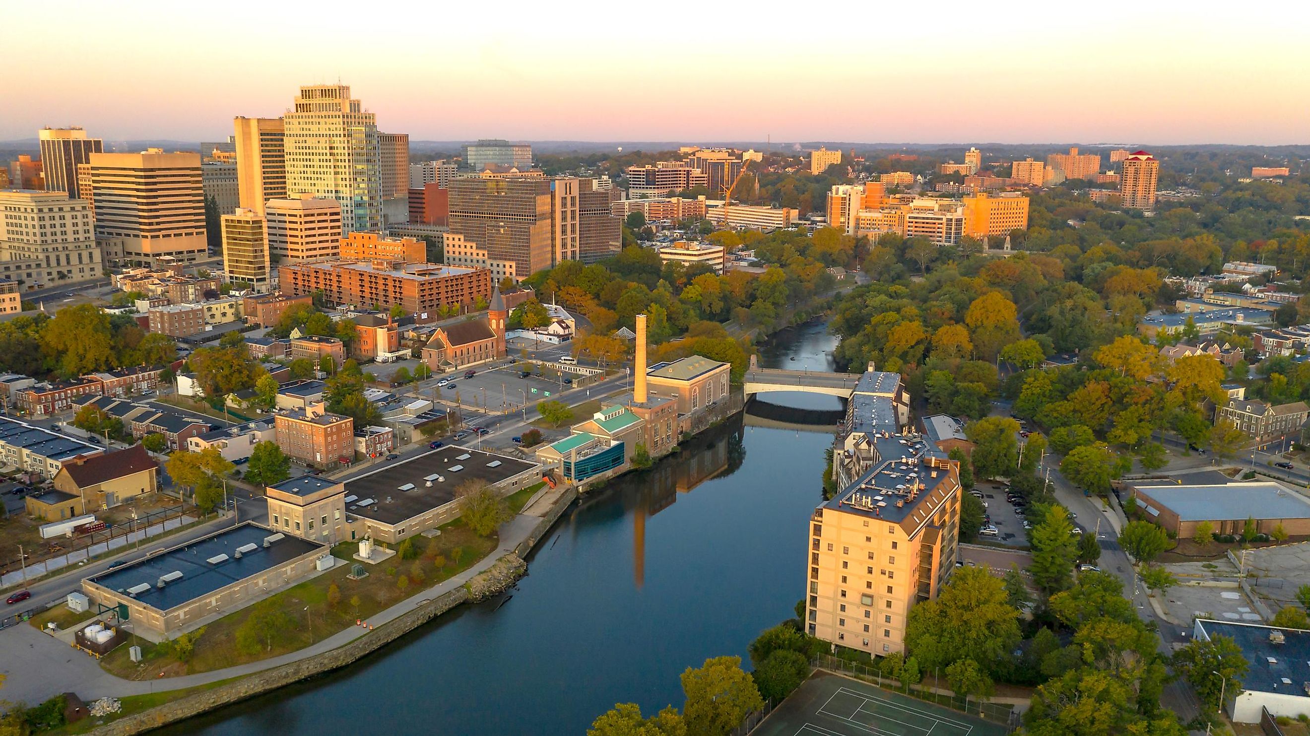 Aerial view of Wilmington, Delaware.