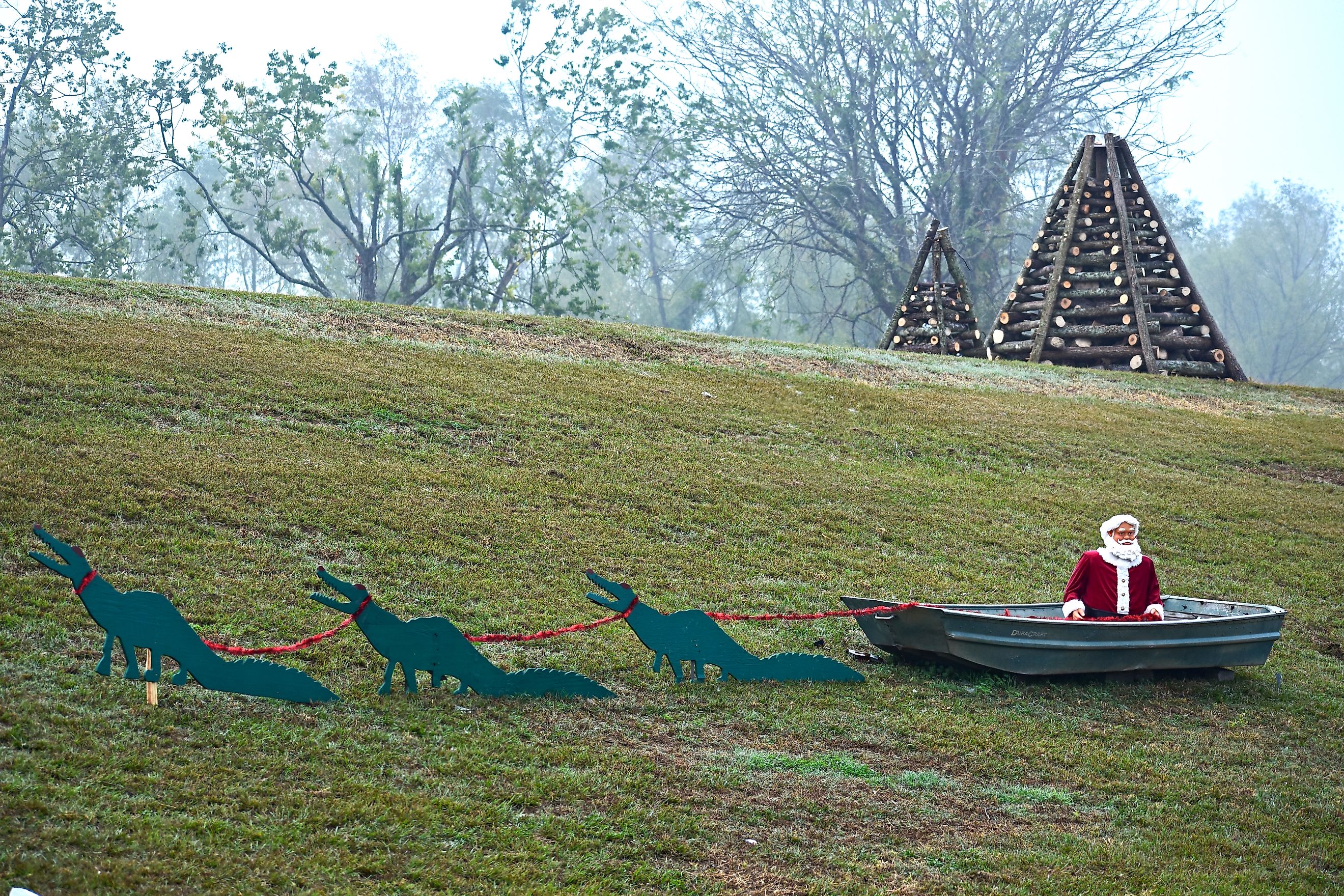 Christmas decorations at Lutcher, Louisiana.