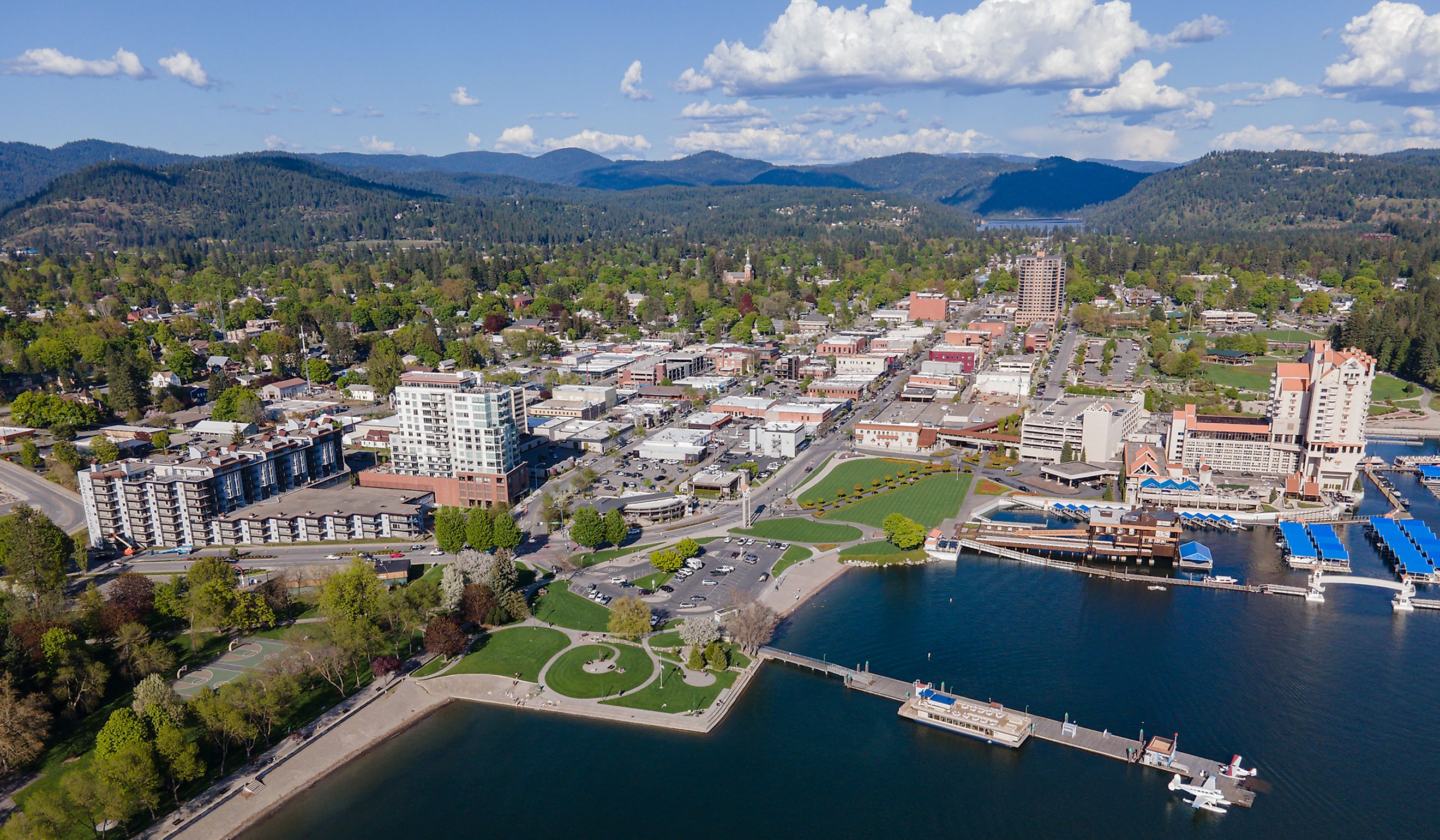 Drone view of Coeur d'Alene, Idaho State, USA. By Spicypepper999 - Own work, CC0, https://commons.wikimedia.org/w/index.php?curid=151627860