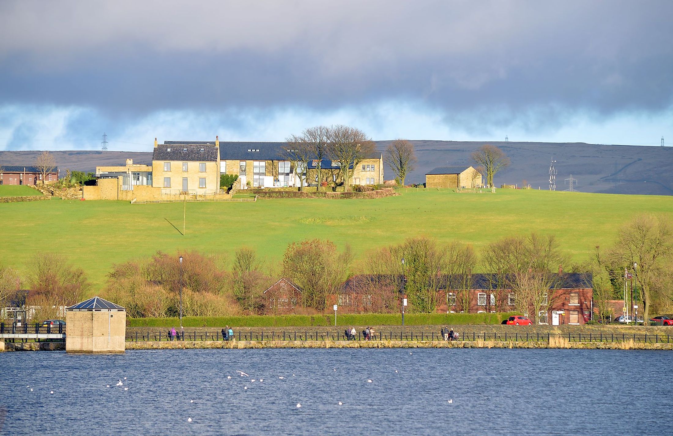 Storm clouds over Hollingworth Lake in Rochdale. 