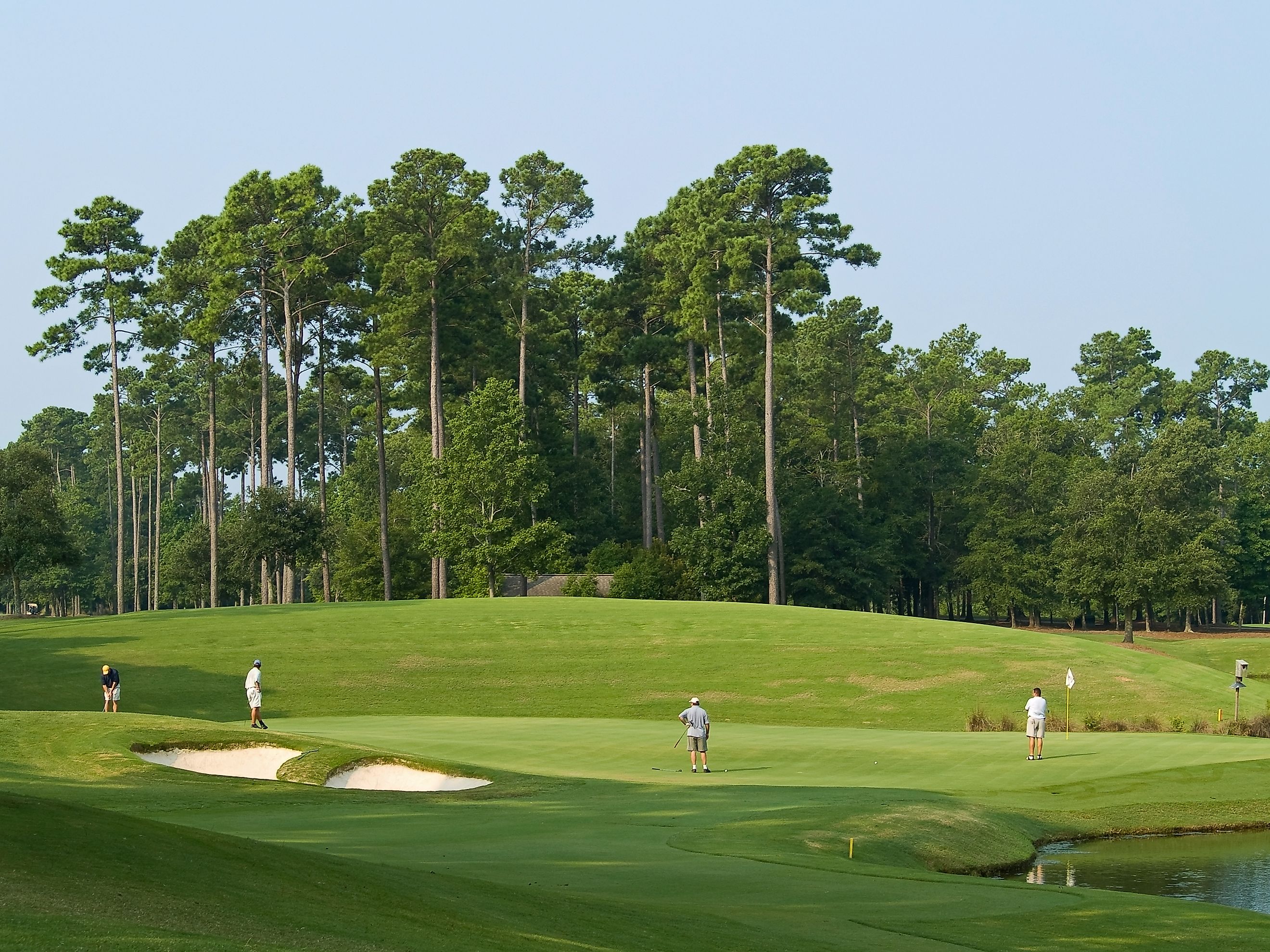 Golfers on a beautiful golf course in Myrtle Beach, South Carolina.
