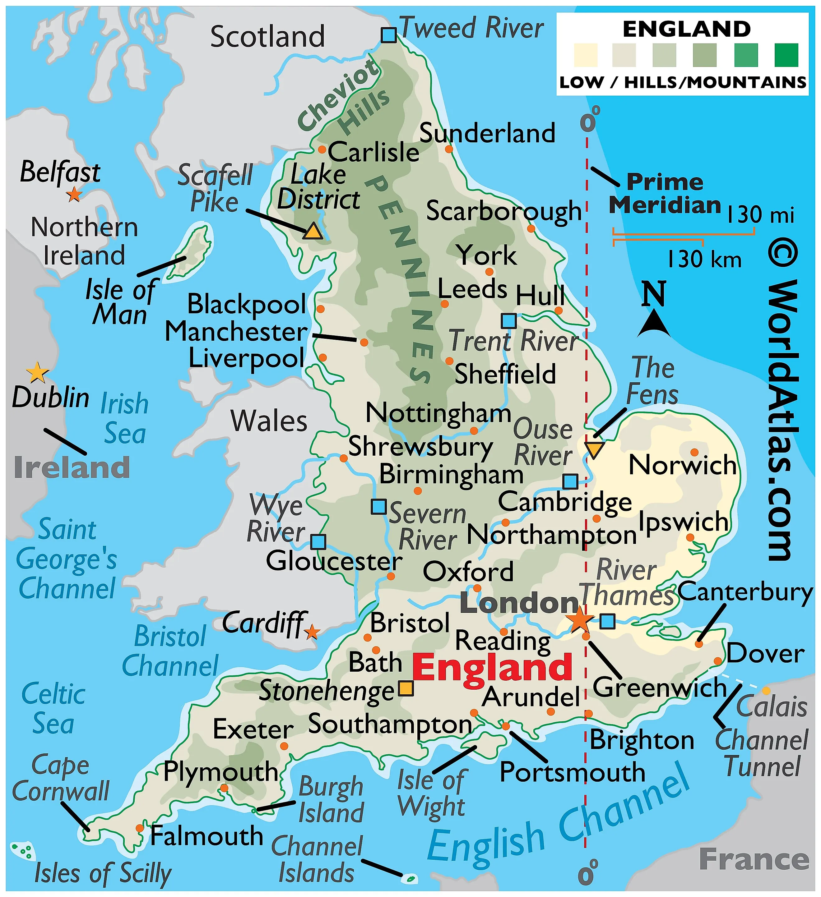 Major Cities In England Map - World Map