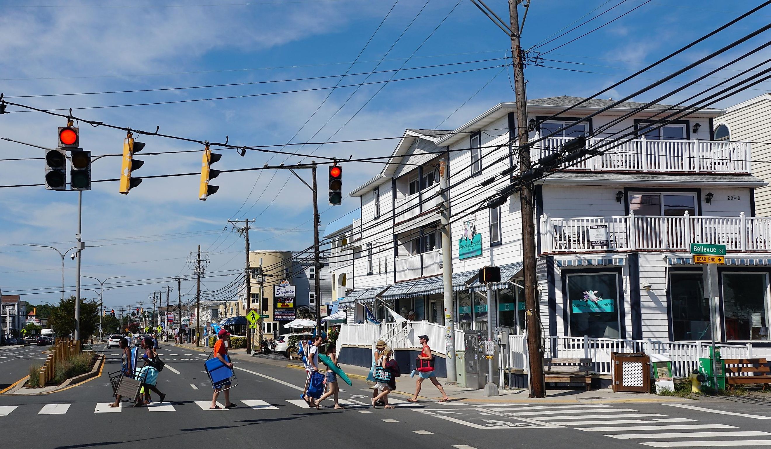 Downtown street in Dewey Beach, Delaware. Editorial credit: Khairil Azhar Junos / Shutterstock.com