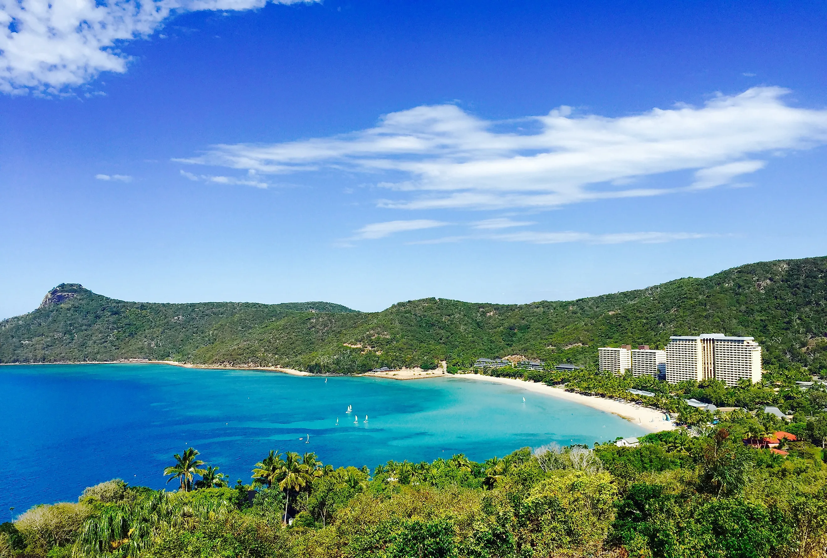Aerial view of Hamilton Island, Queensland.