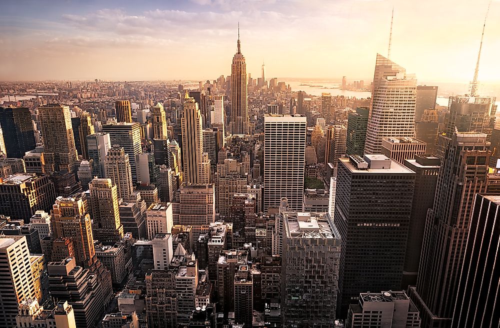 The skyline of Manhattan.