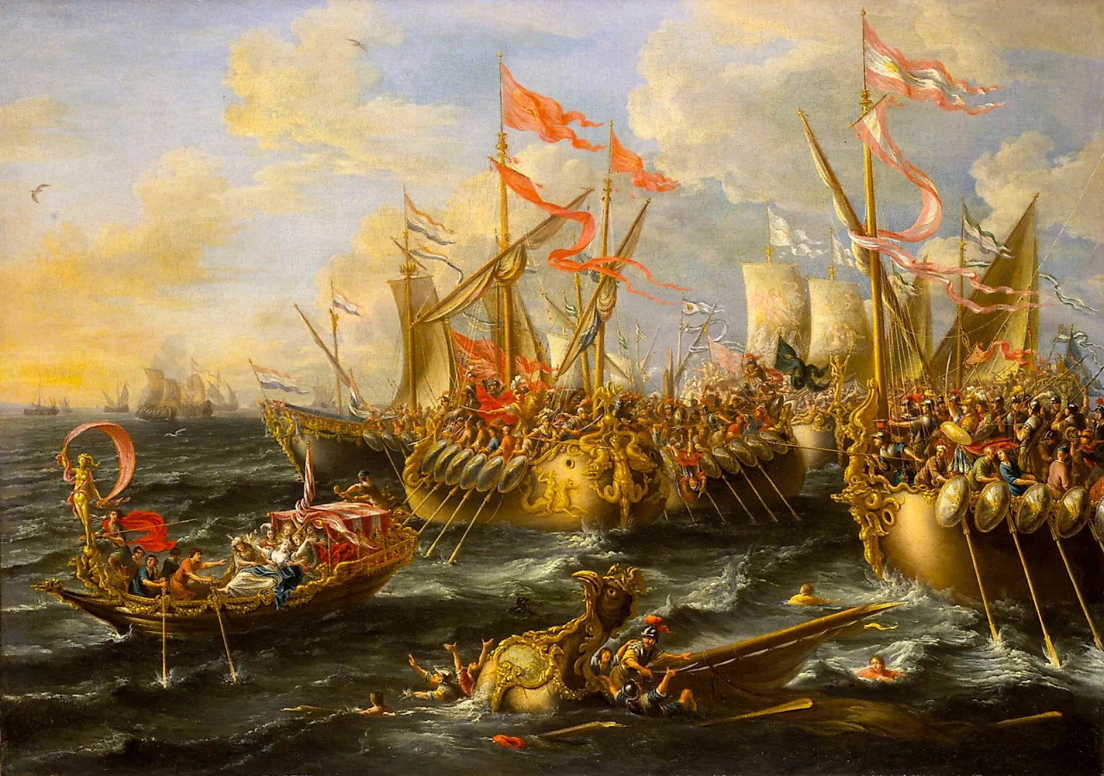 The Battle of Actium (1672) by Laureys a Castro.