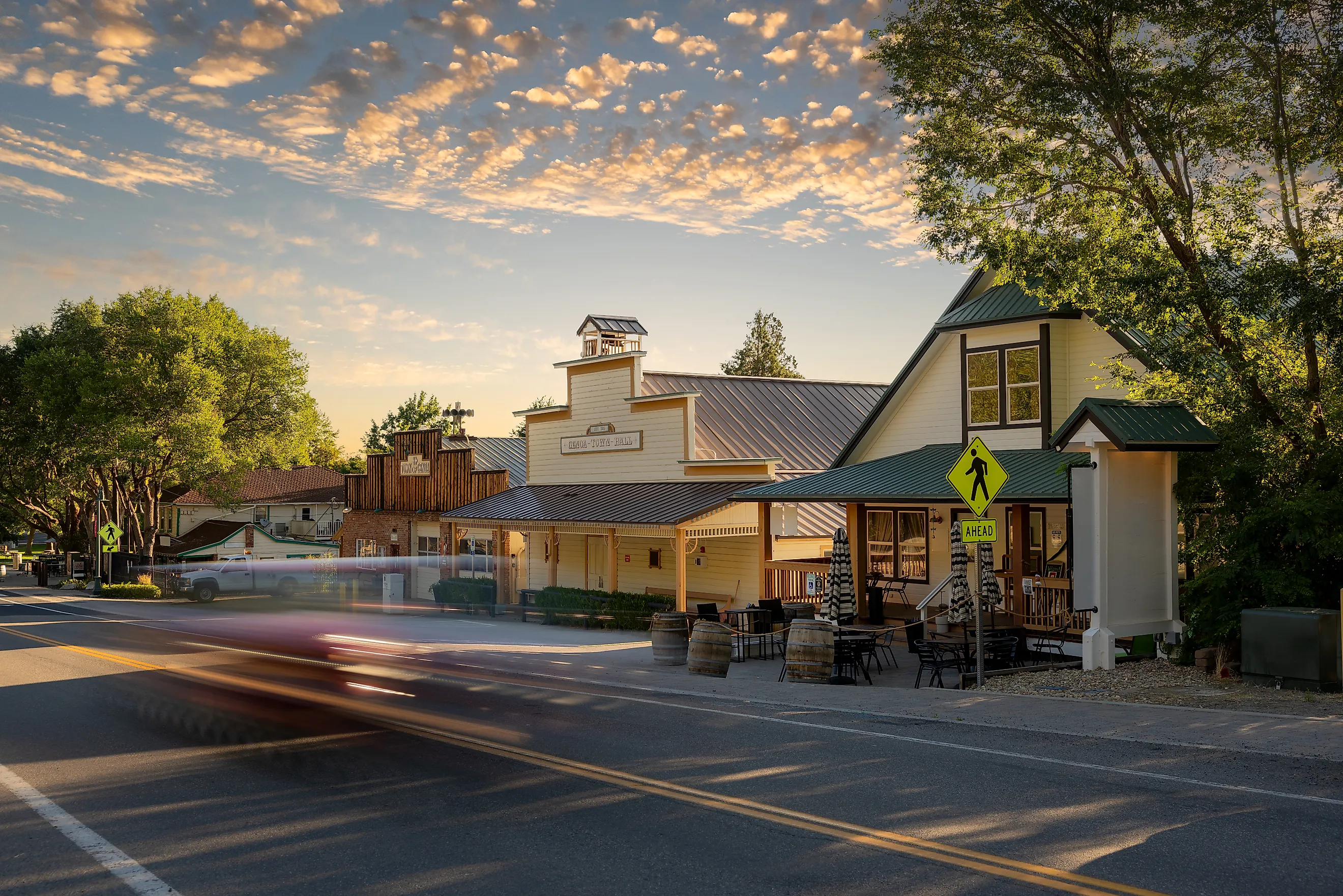 Nevada's oldest town Genoa, established in 1851 as the first settlement before the establishment of the state of Nevada.