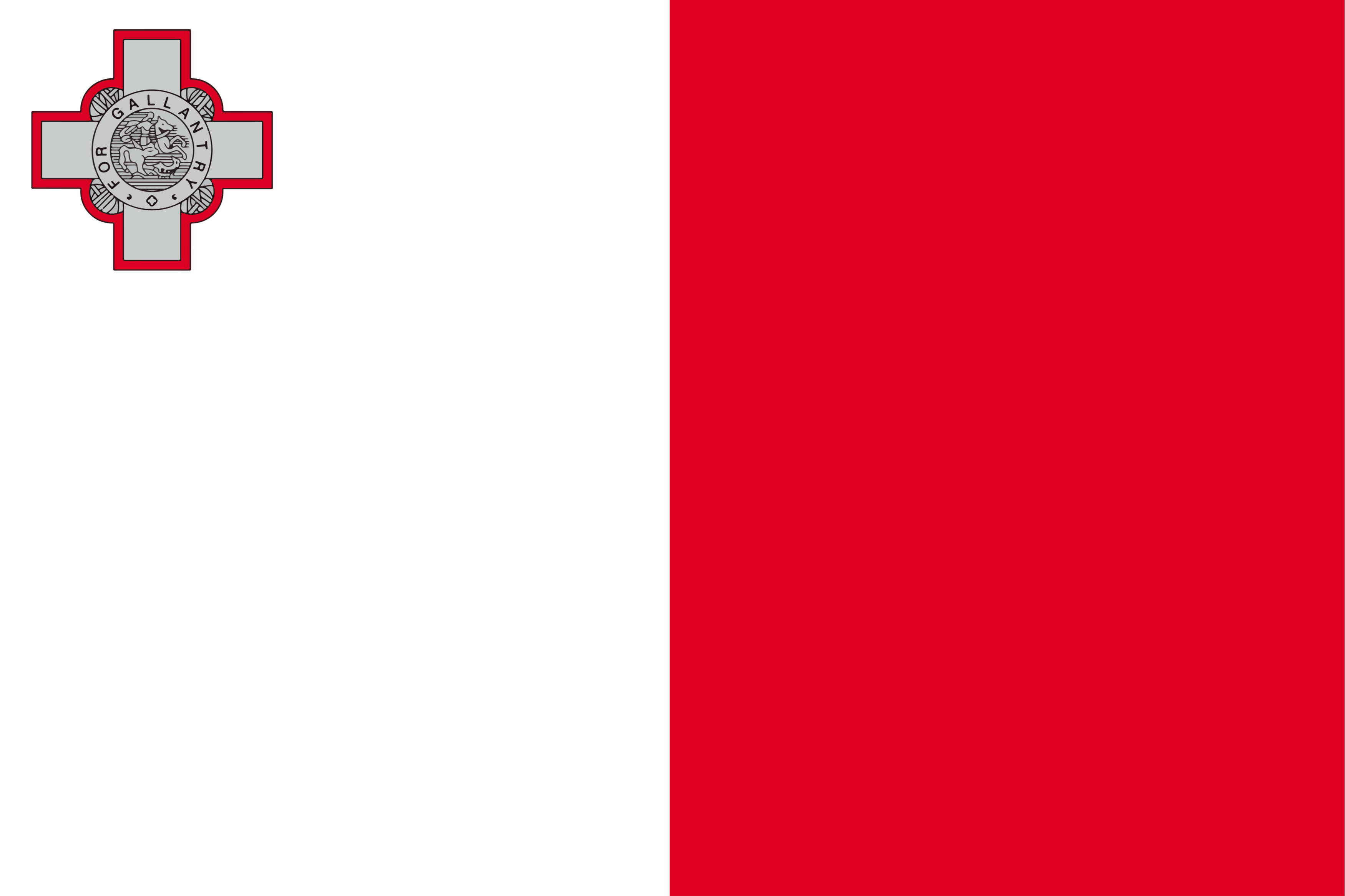 The national flag of Malta features the George Cross.