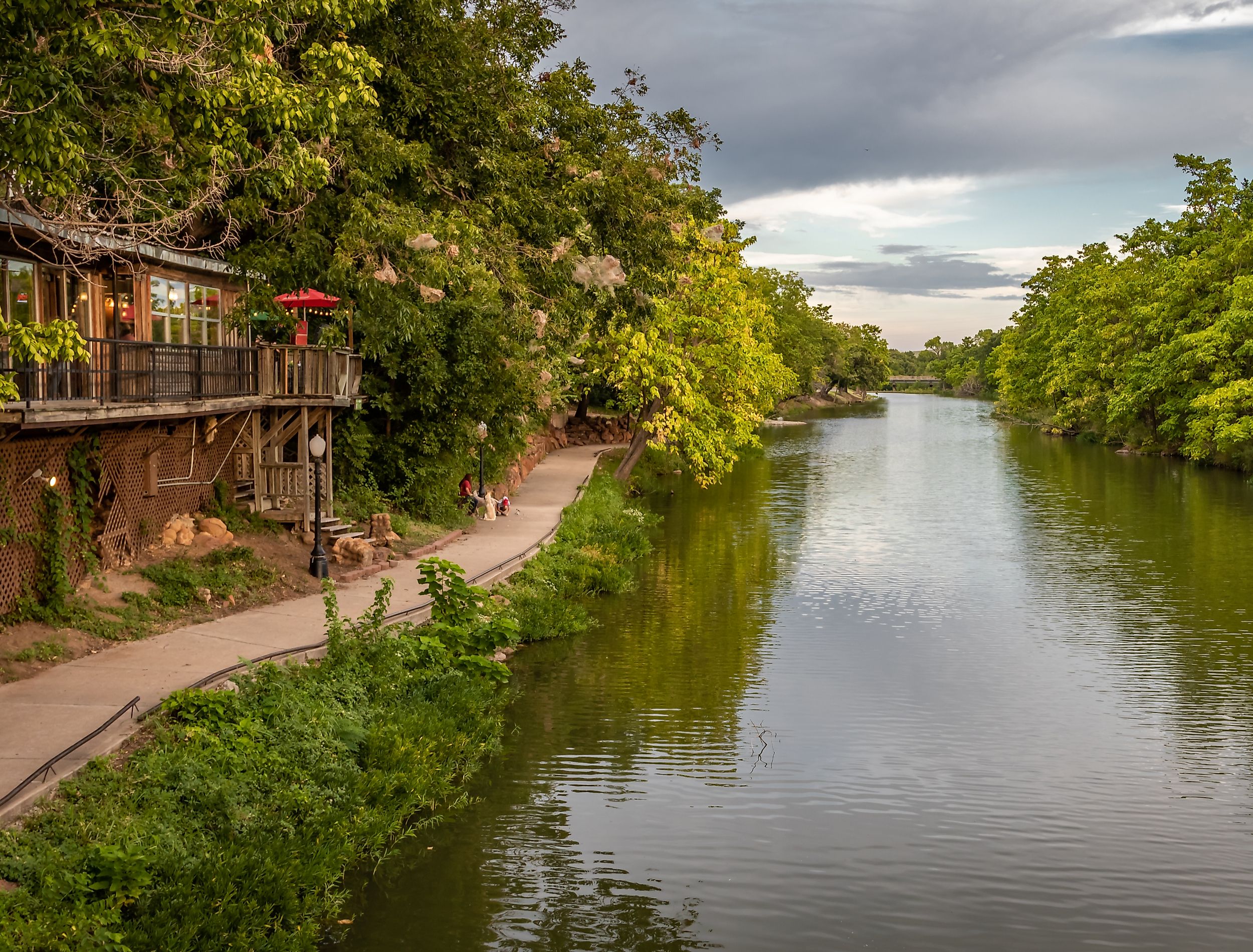 Medicine Park in the Wichita Mountains,Oklahoma. Medicine creek and the swimming area.