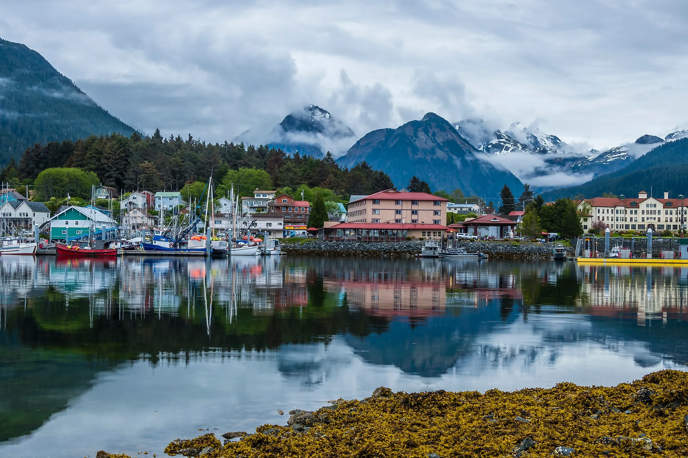 Waterfront of Sitka, Alaska.