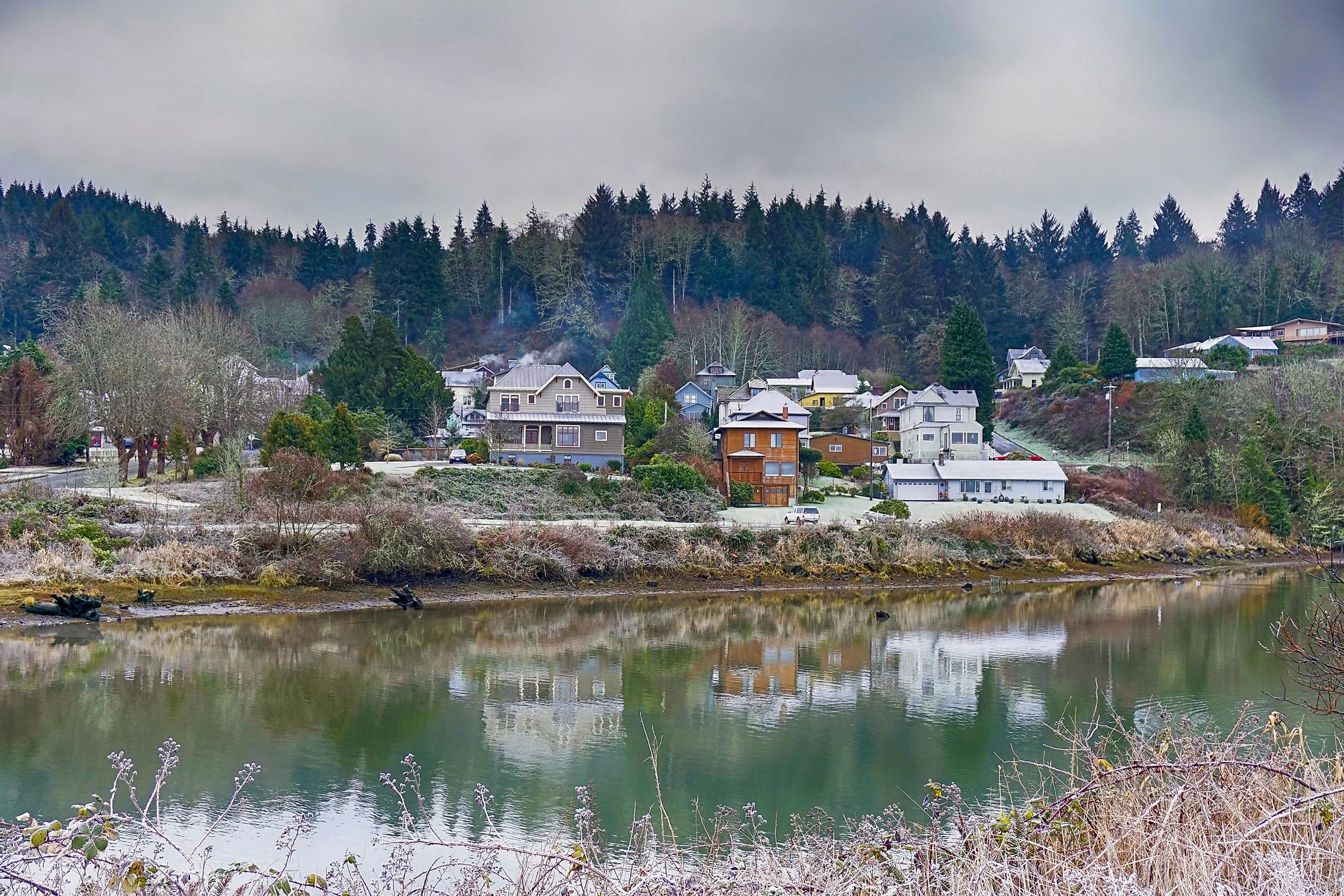 Winter scenery in Astoria, Oregon.