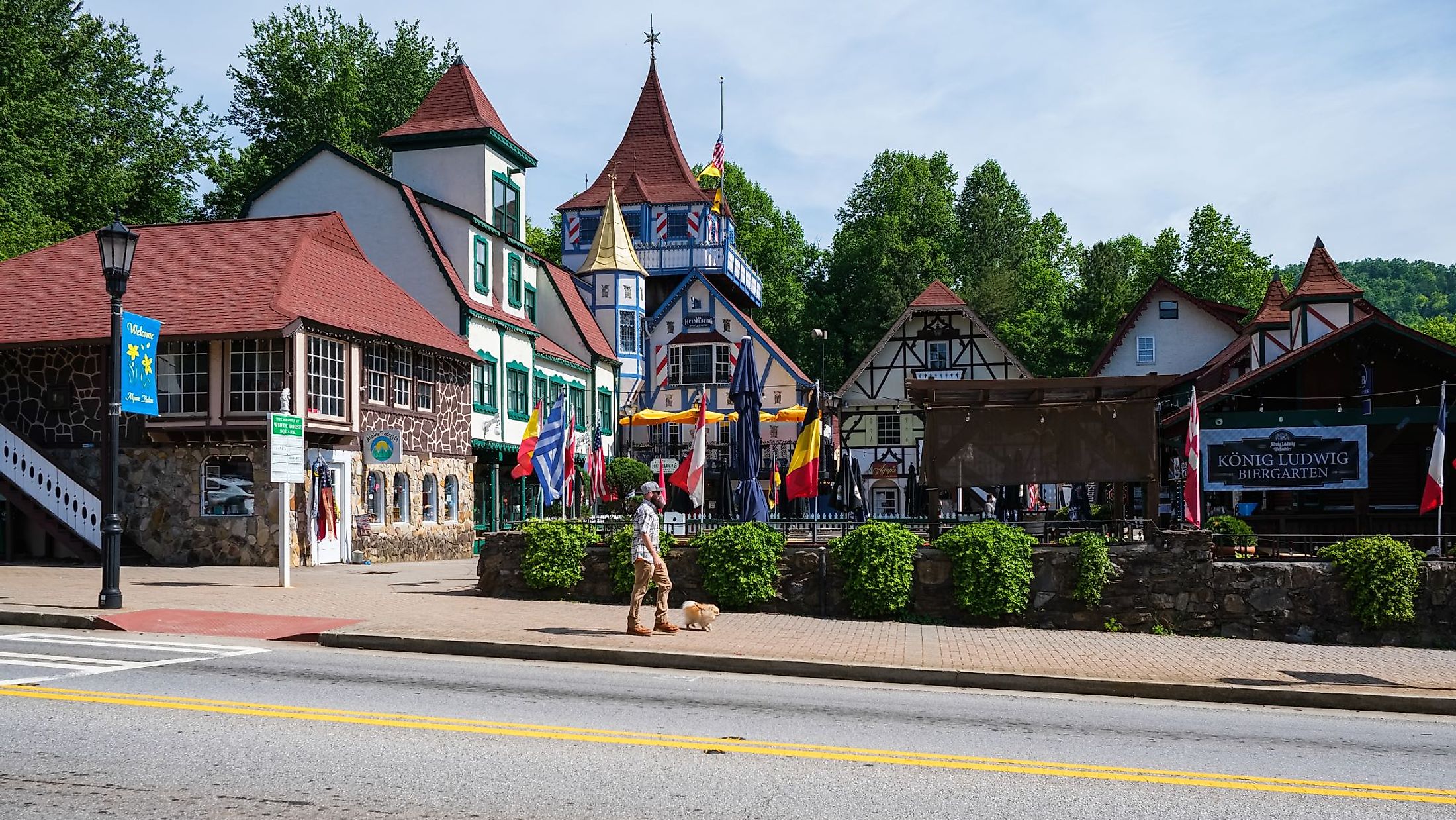 Cityscape view of the Bavarian style architecture in Helen, Georgia. Editorial credit: Fotoluminate LLC / Shutterstock.com