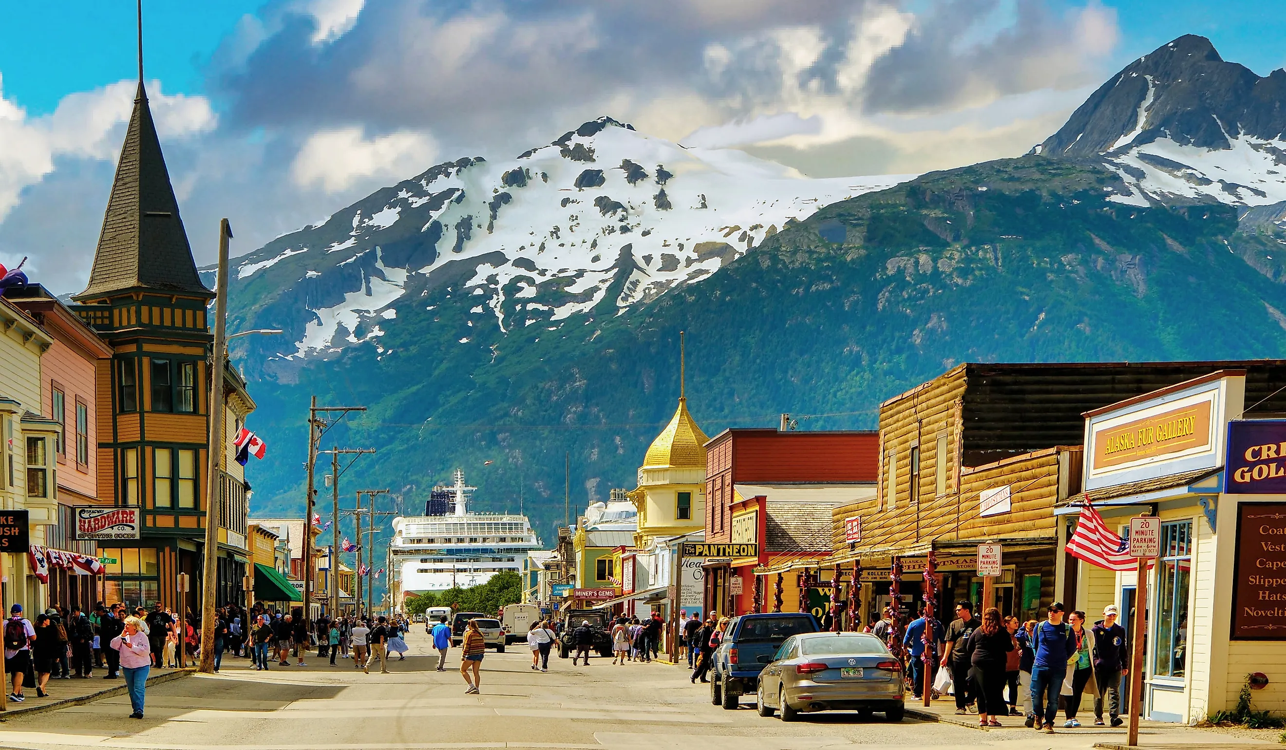 The beautiful downtown area of Skagway, Alaska.