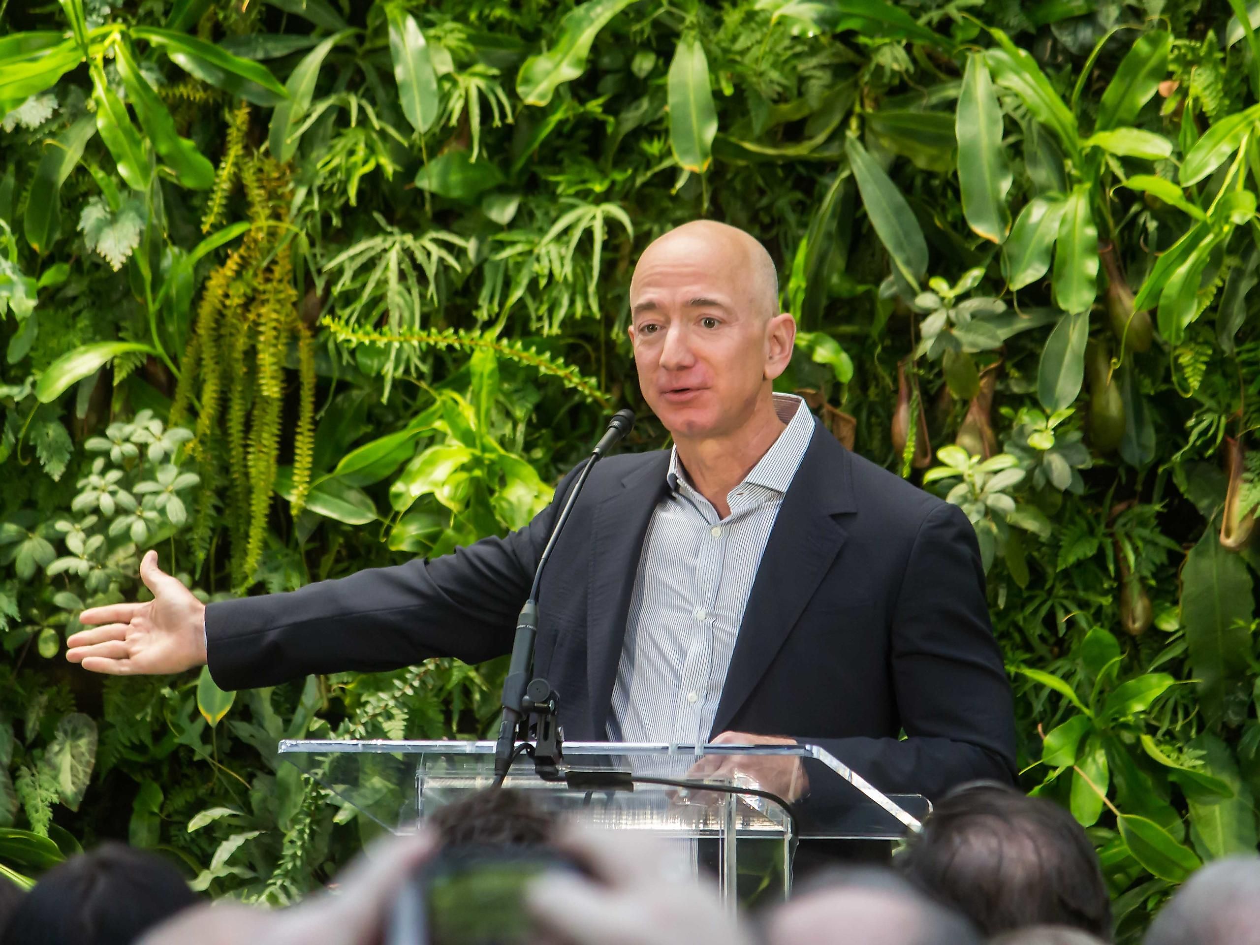 Jeff Bezos has a staggering net worth of $123.9 billion thanks to the success of Amazon. Image credit: wikimedia.org