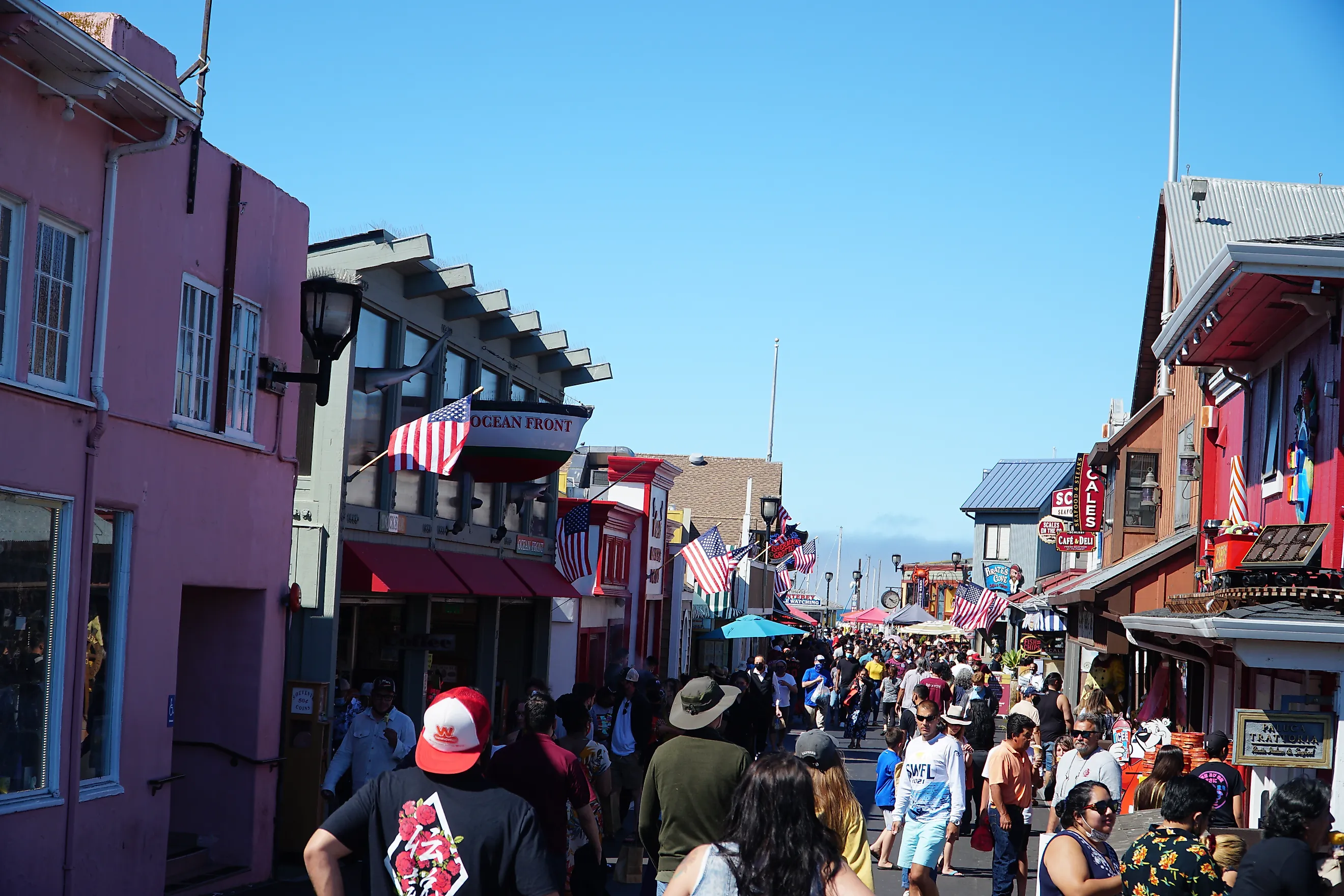 Busy streets in downtown Monterey, California. Editorial credit: Michael Barajas / Shutterstock.com