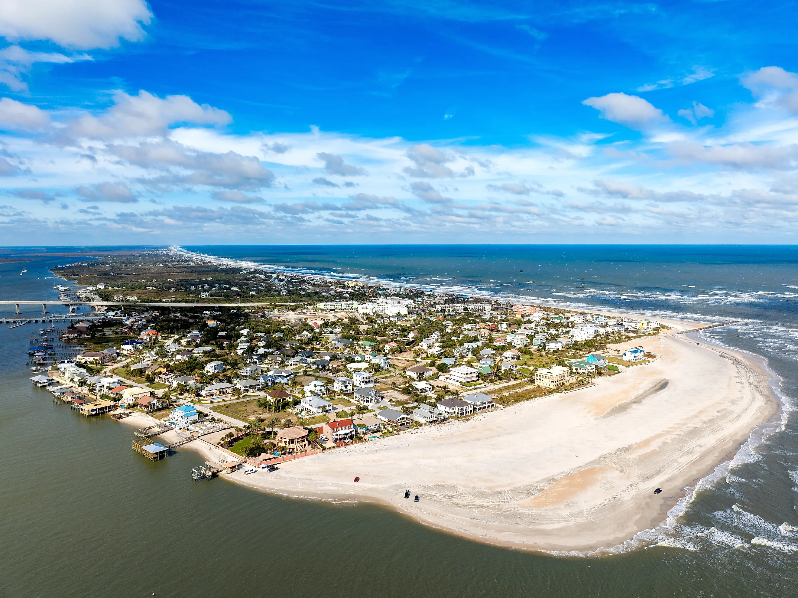 Aerial view of Vilano Beach, Florida.