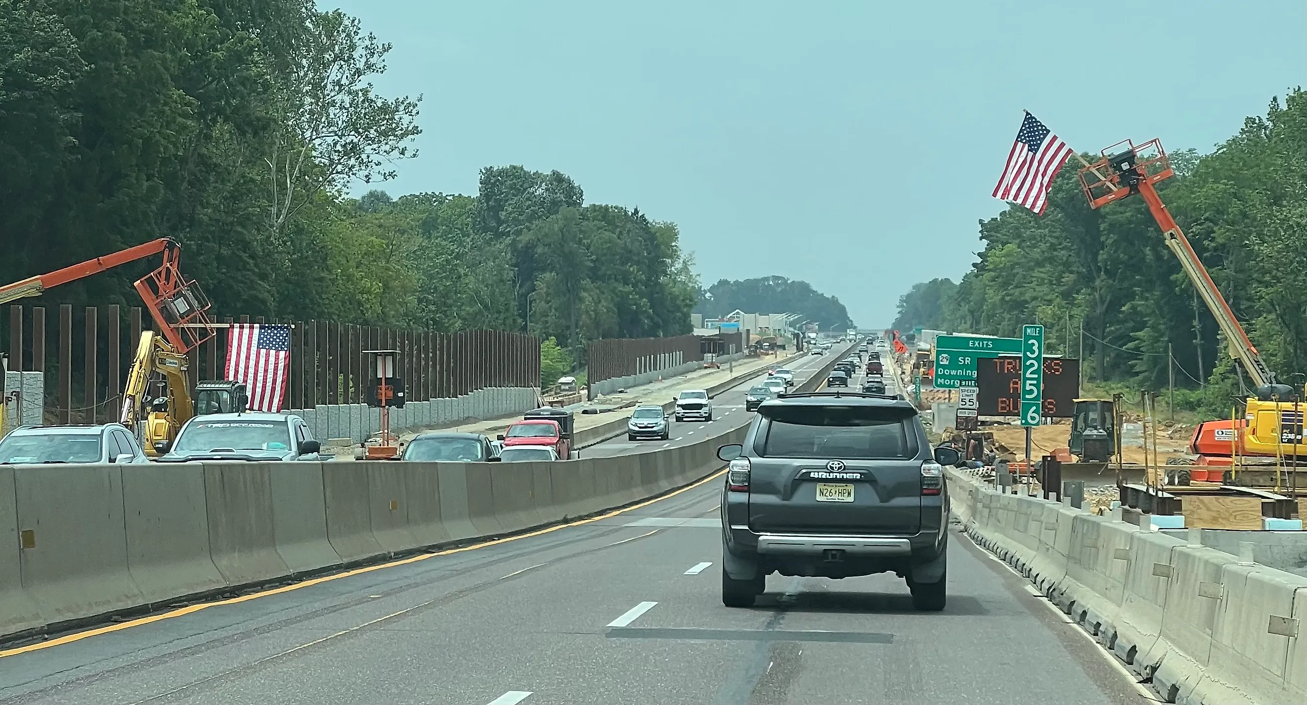 A photo of PA Turnpike reconstruction/widening work in Chester County