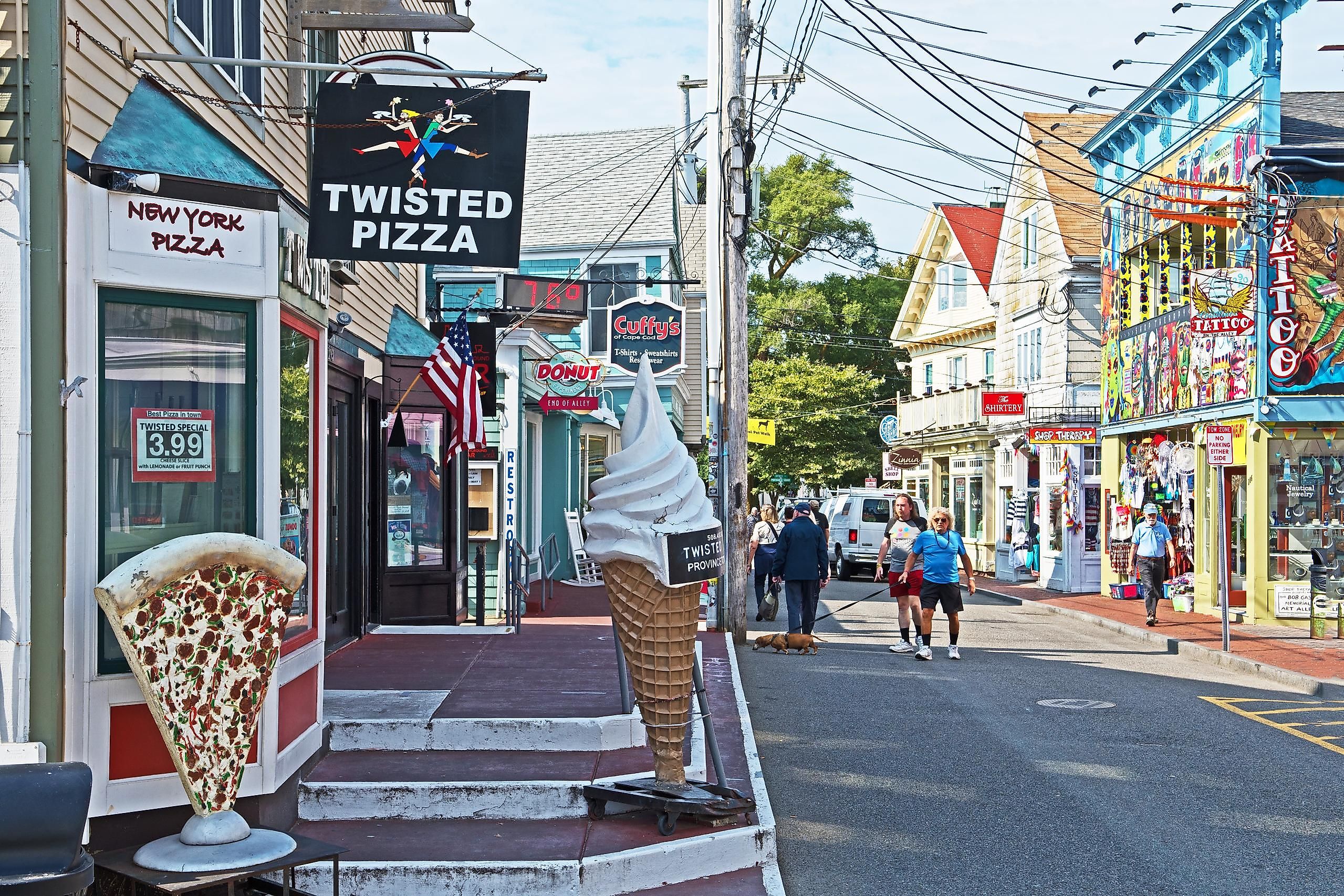 Commercial Street in Provincetown is home to a very eclectic range of stores, cafes and restaurants in massachusetts