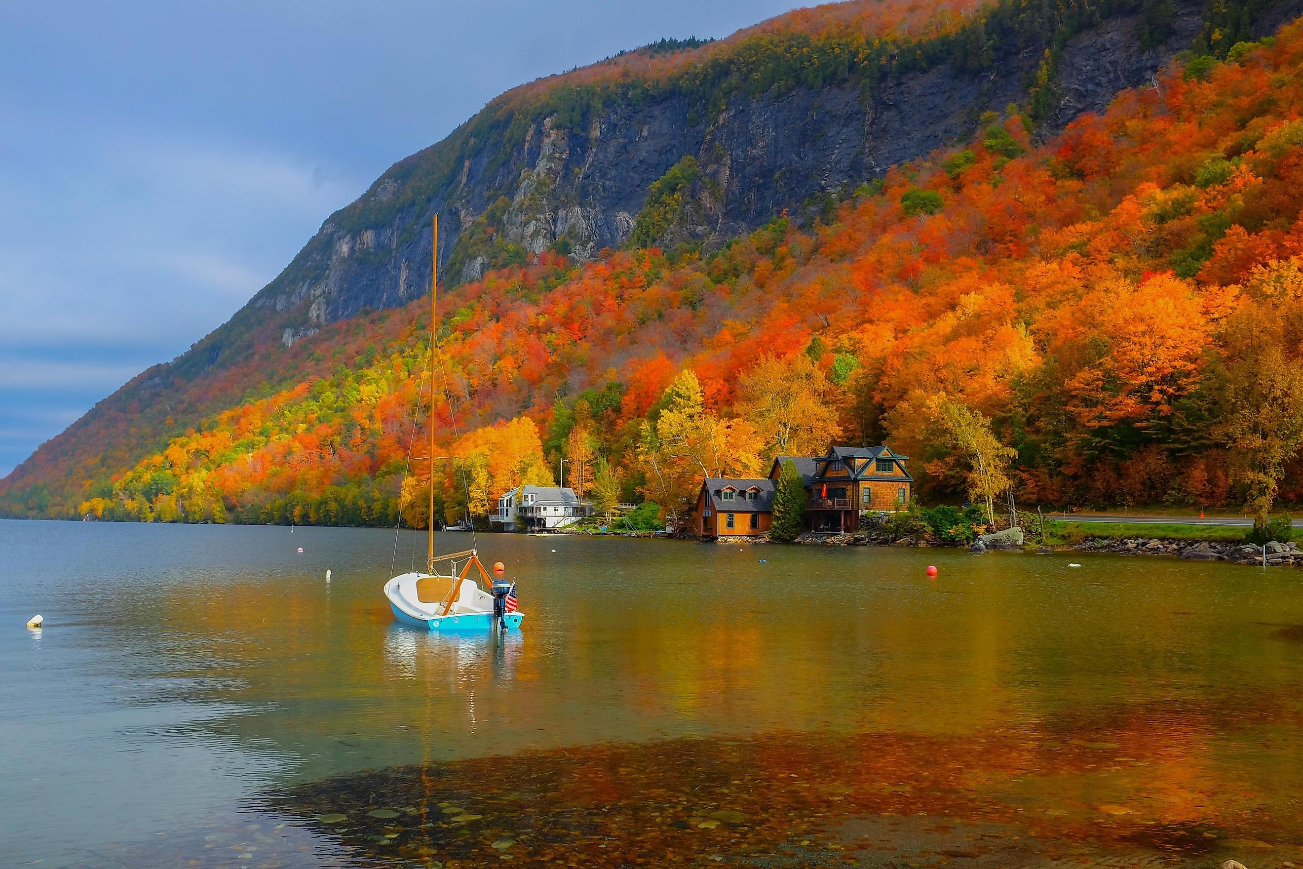 Lake Willoughby, Vermont, in autumn.
