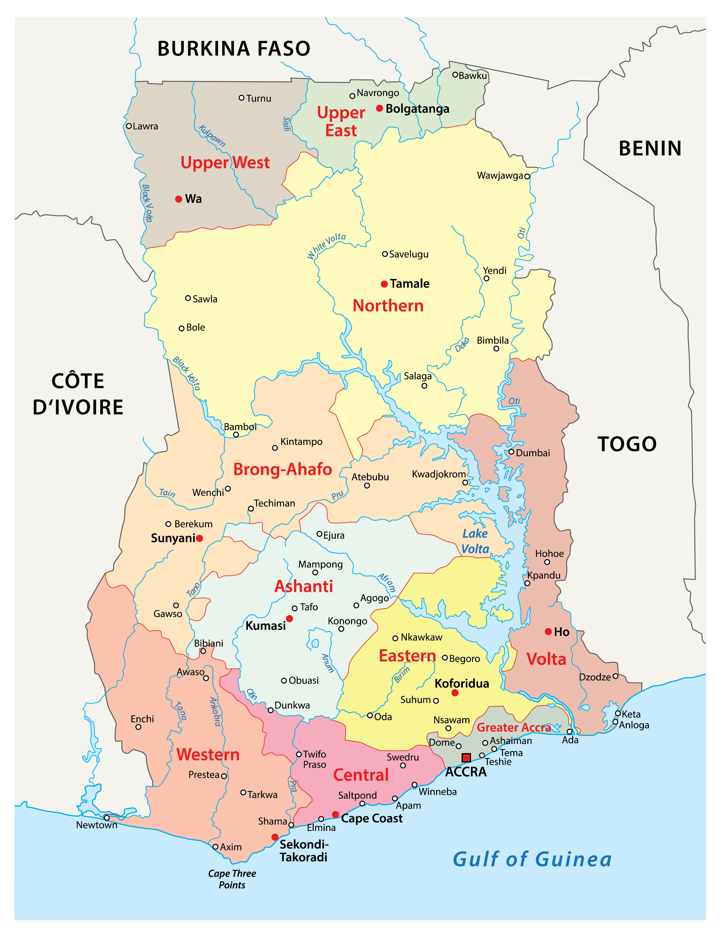 Ghana Map Location / Detailed Location Map Of Ghana In Africa Ghana Africa Mapsland Maps Of The ...