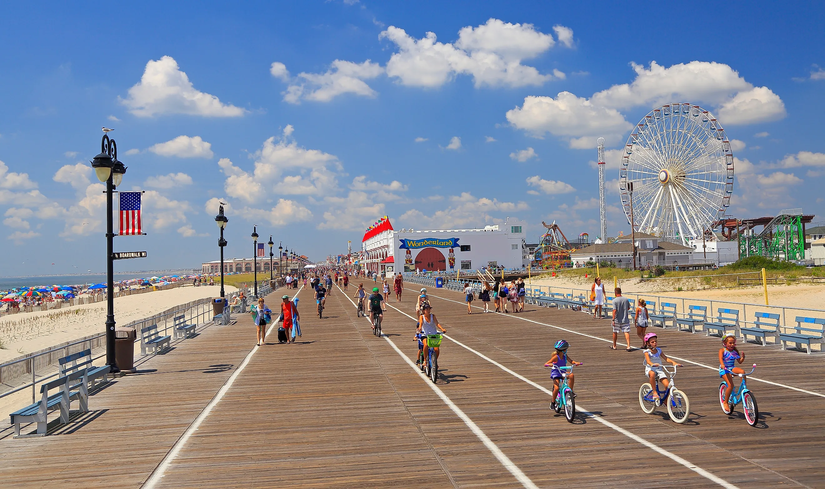 A busy day at the boardwalk in Ocean City, New Jersey