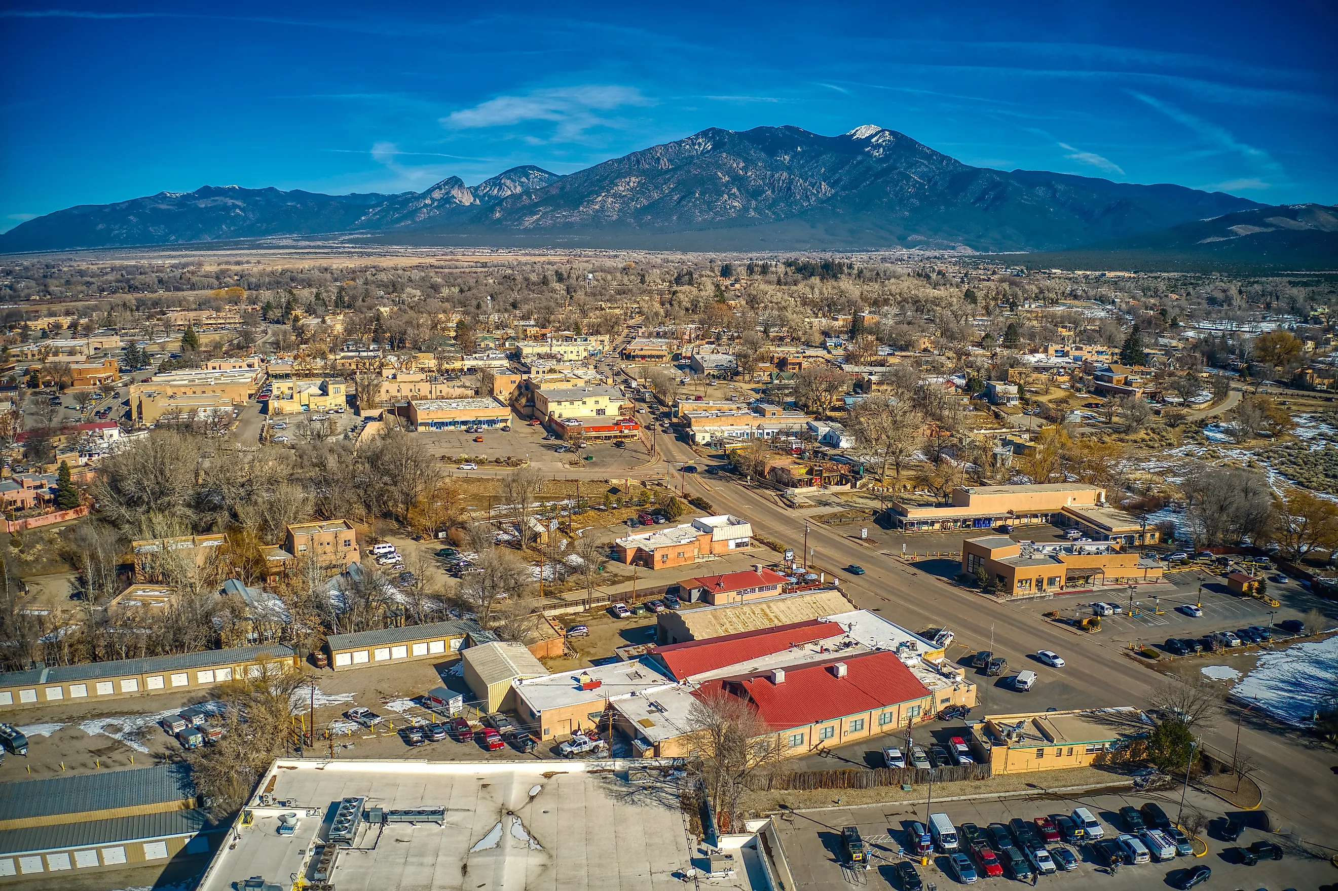 Aerial View of Taos, New Mexico.