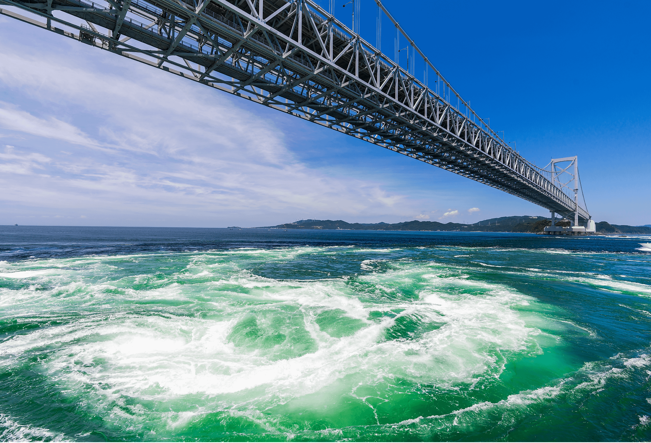 Naruto Whirlpool in the Naruto Strait, Japan.