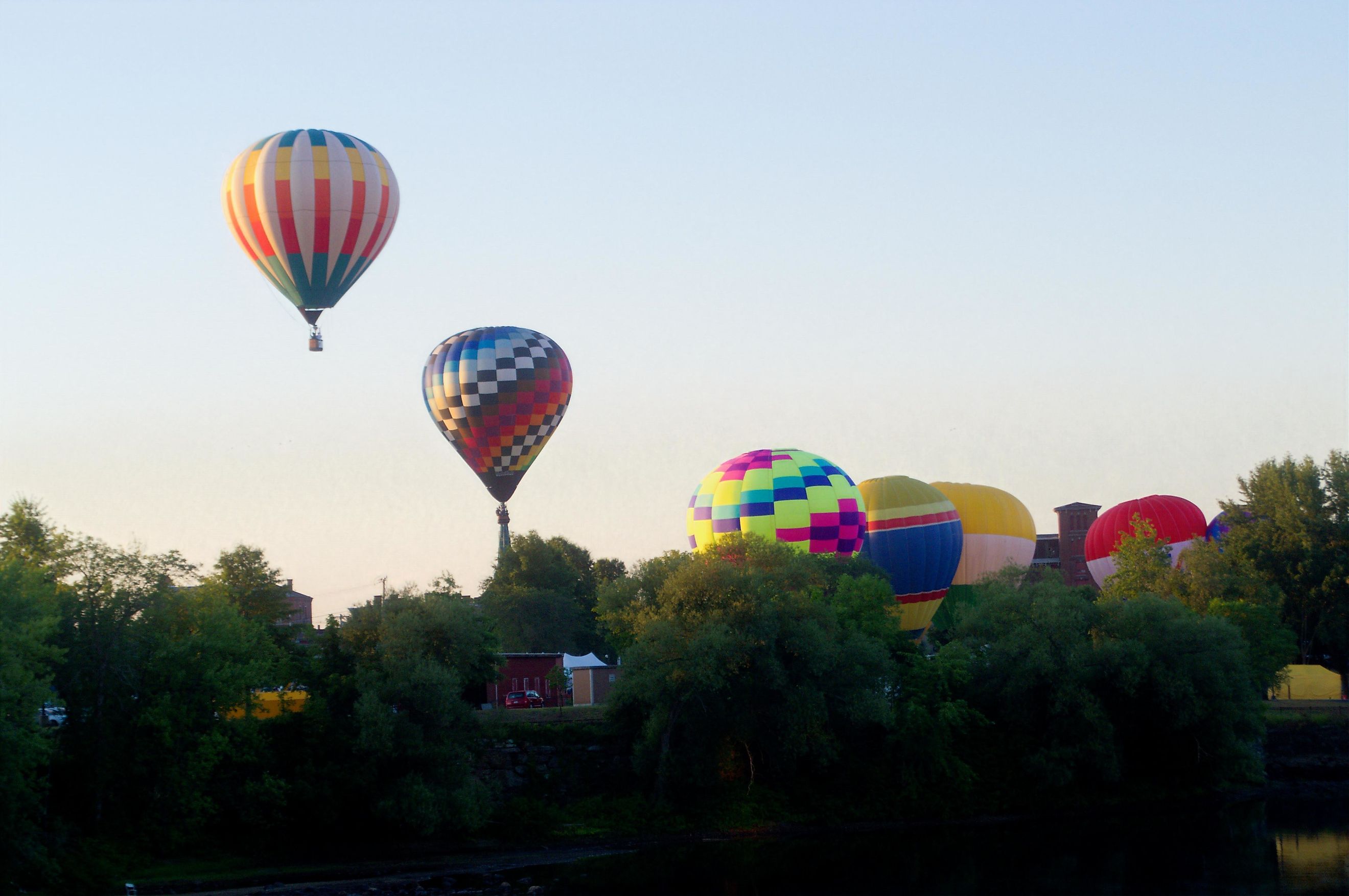 Annual 2025 Lewiston Auburn Maine Great Falls Balloon Festival Morning launch.