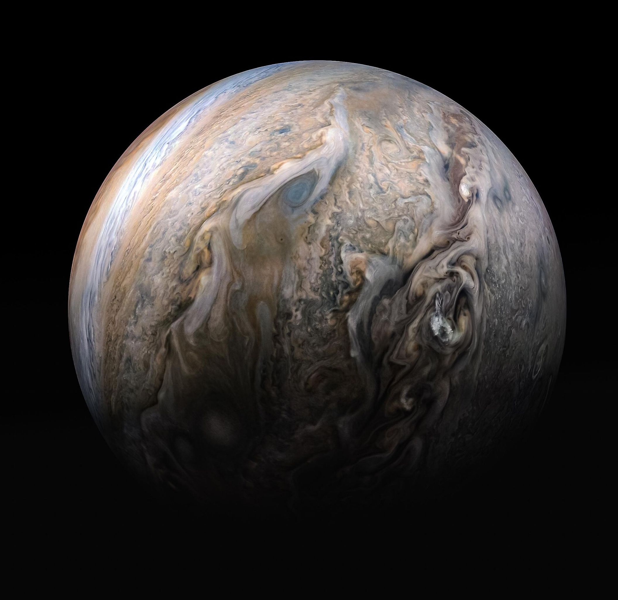 Image of Jupiter taken by the Juno spacecraft. Image credit: NASA/ESA