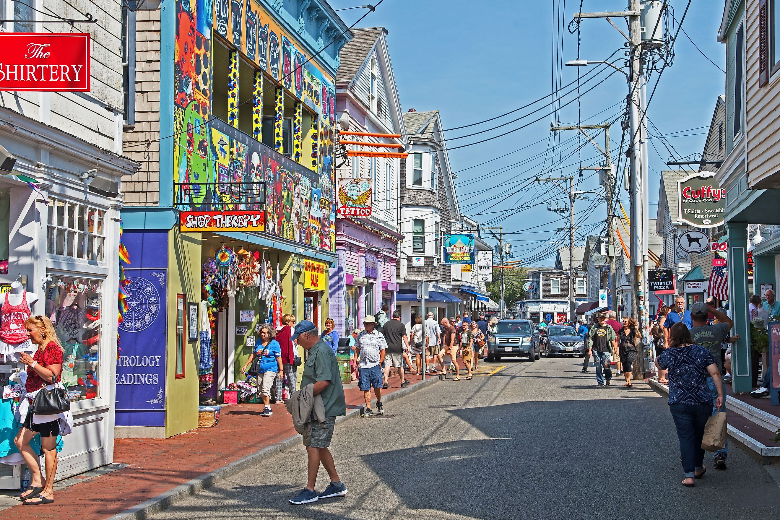 Commercial Street in Provincetown, Massachusetts, USA. Editorial credit: Mystic Stock Photography / Shutterstock.com