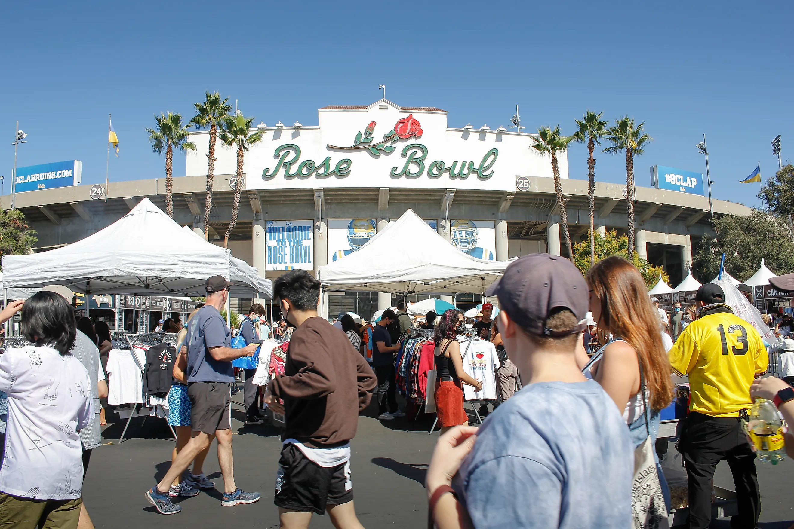  A view of a people walking around the Rose Bowl Flea Market. Editorial credit: The Image Party / Shutterstock.com