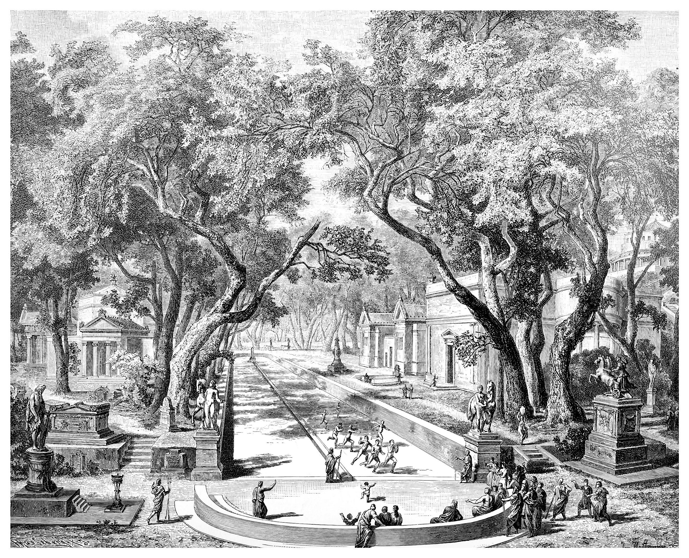 Illustration showing the ancient city of Sparta.