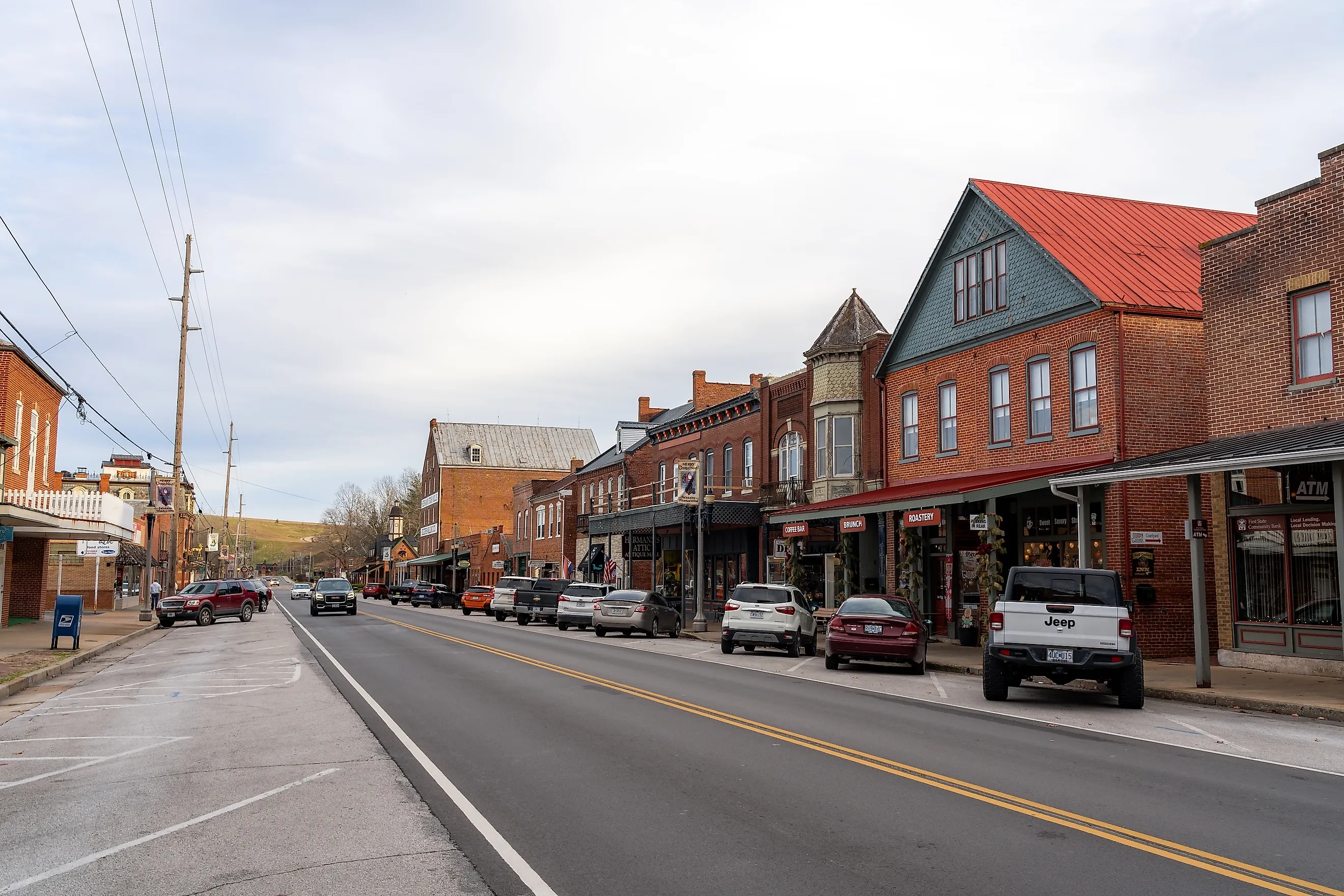 Historical buildings in downtown Hermann, Missouri. Image credit: Logan Bush / Shutterstock.com