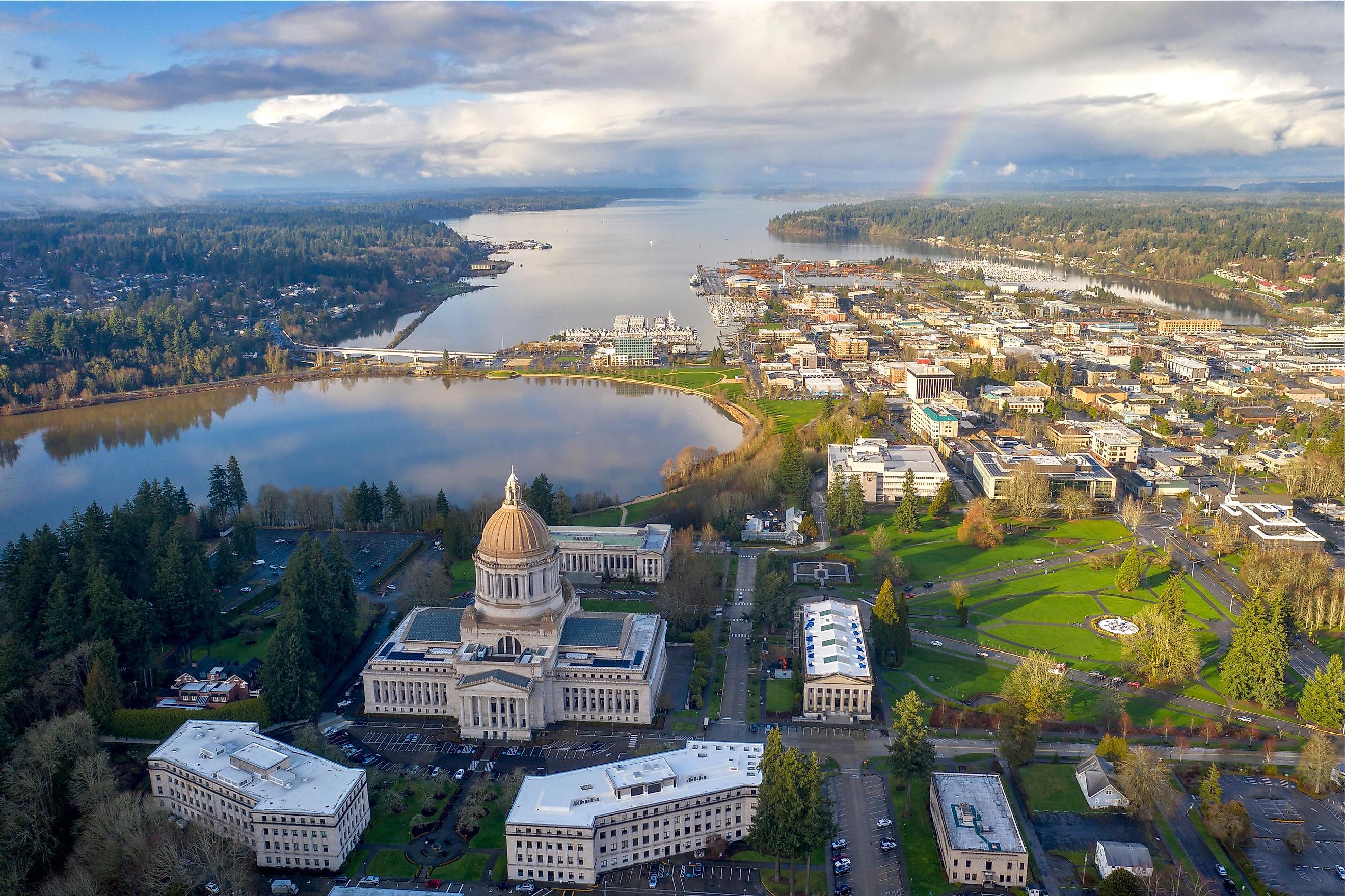 Aerial view of Olympia, Washington.