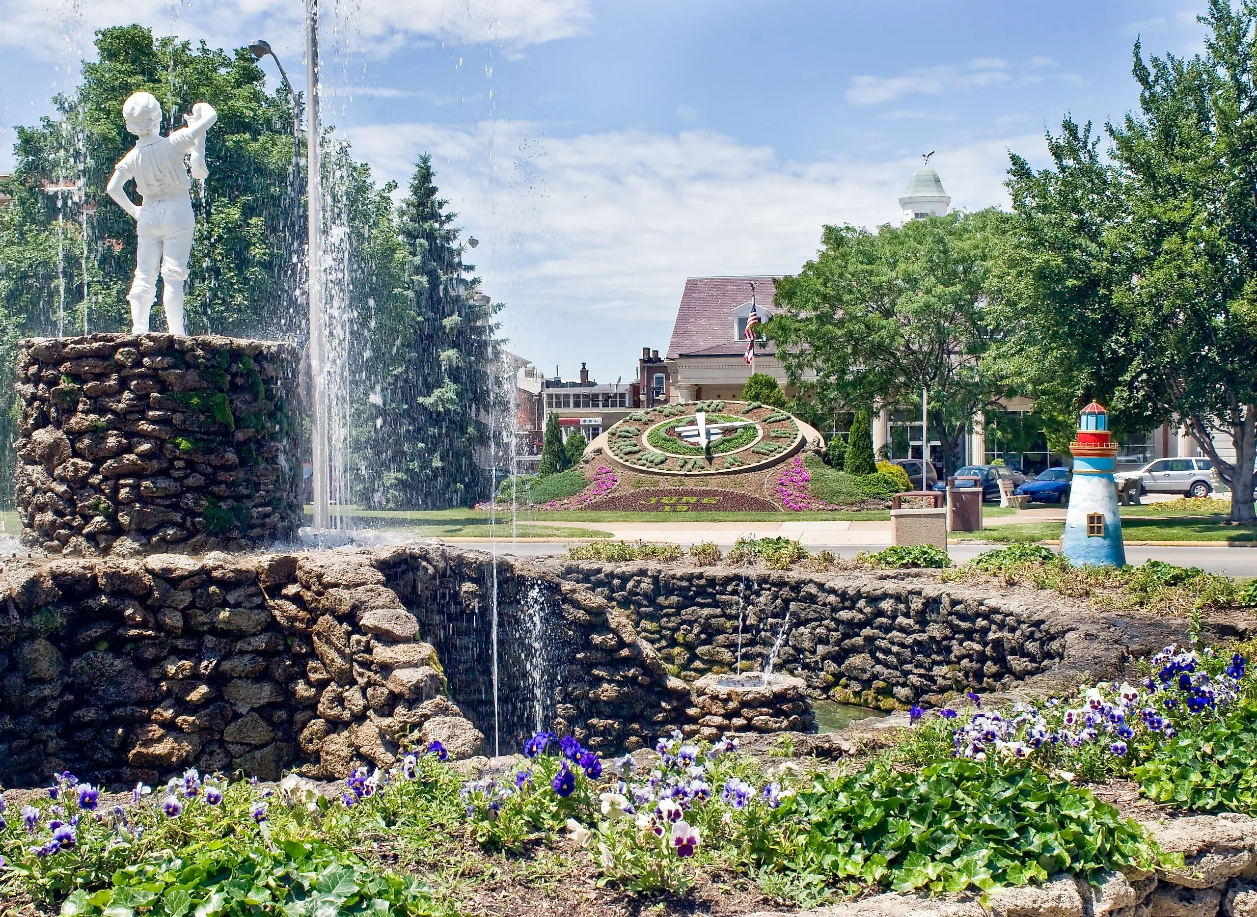 Floral clock in Sandusky, Ohio