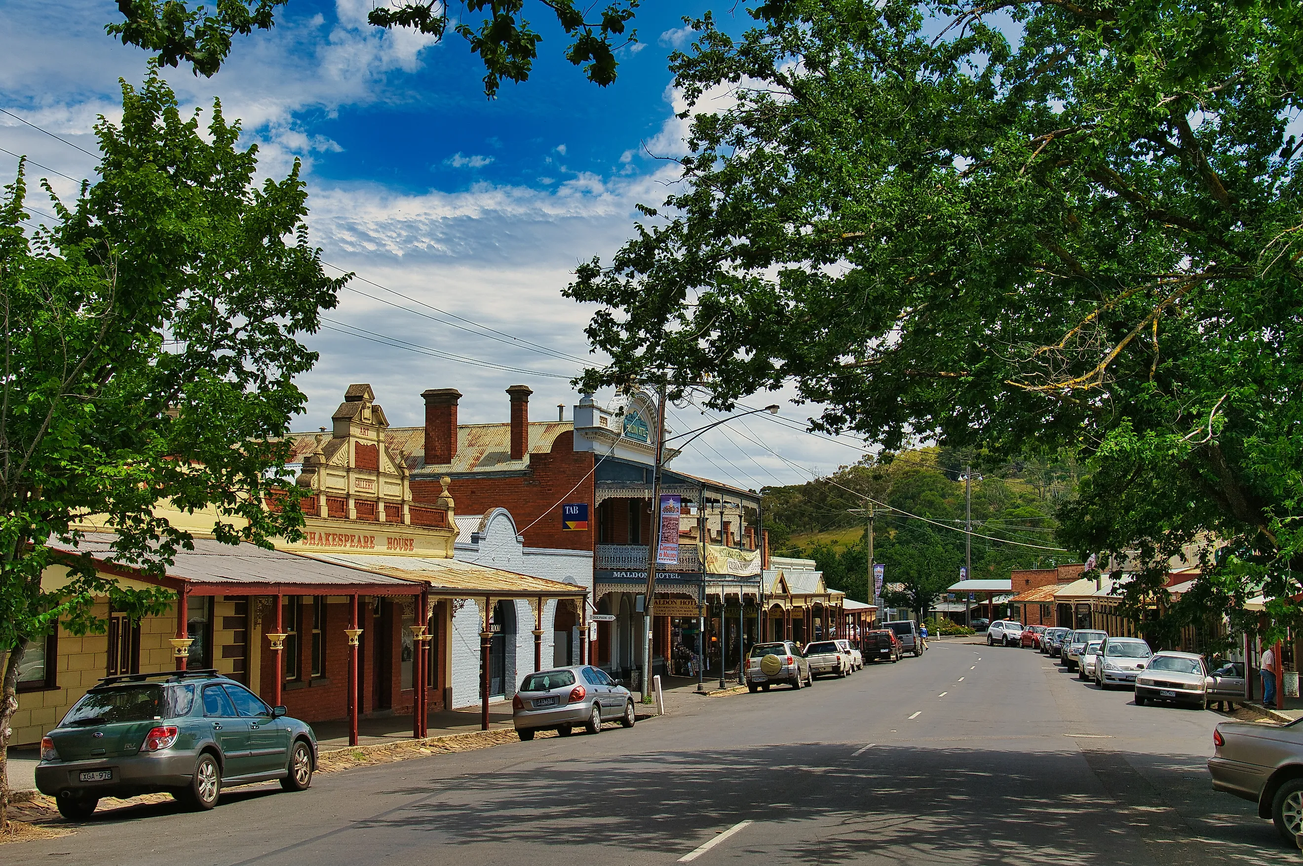 Main Street of the old gold mining town of Maldon, Central Victoria, Australia. Editorial credit: Hans Wismeijer / Shutterstock.com.