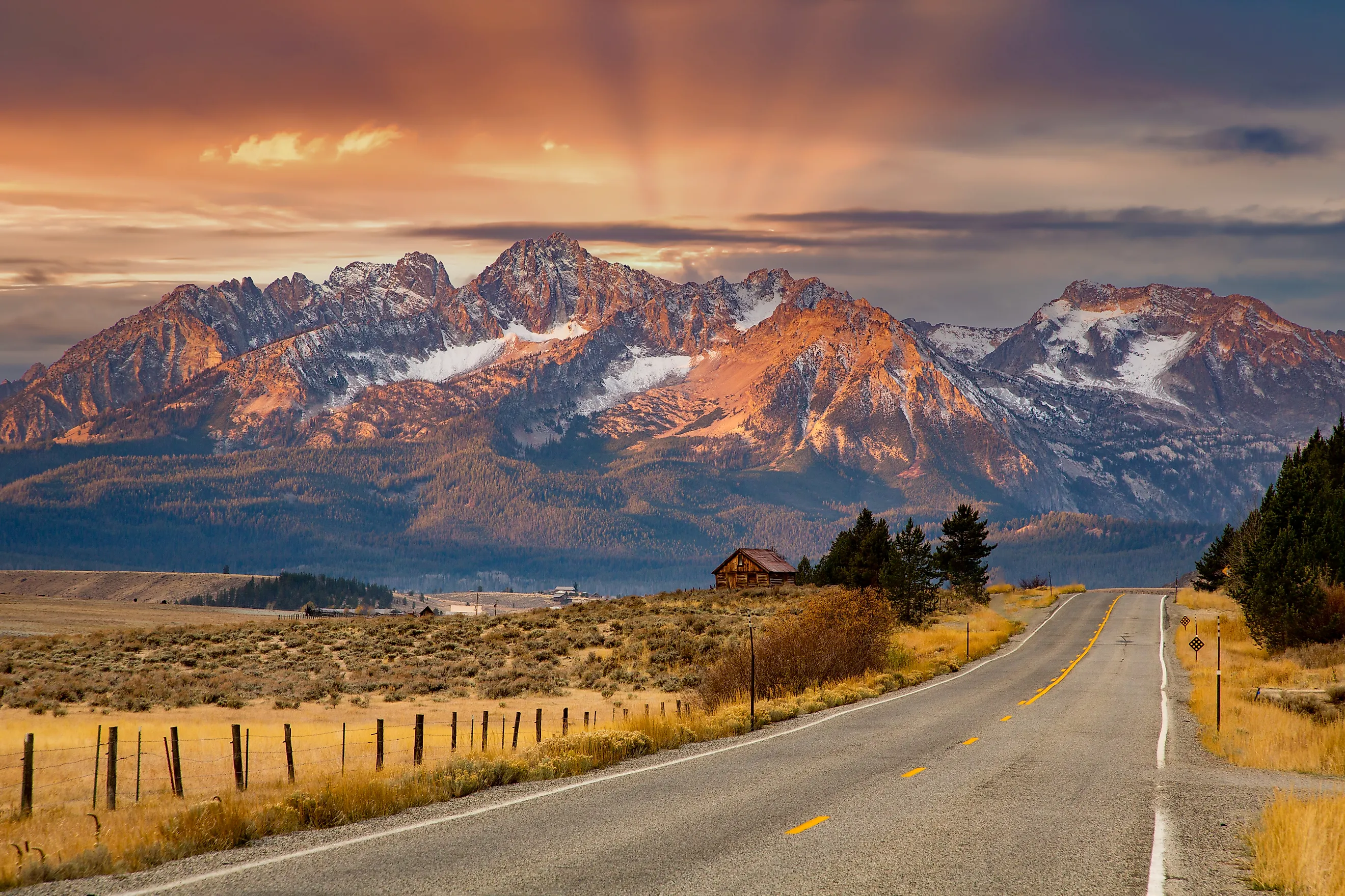 Highway 75 leading into Stanley, Idaho.