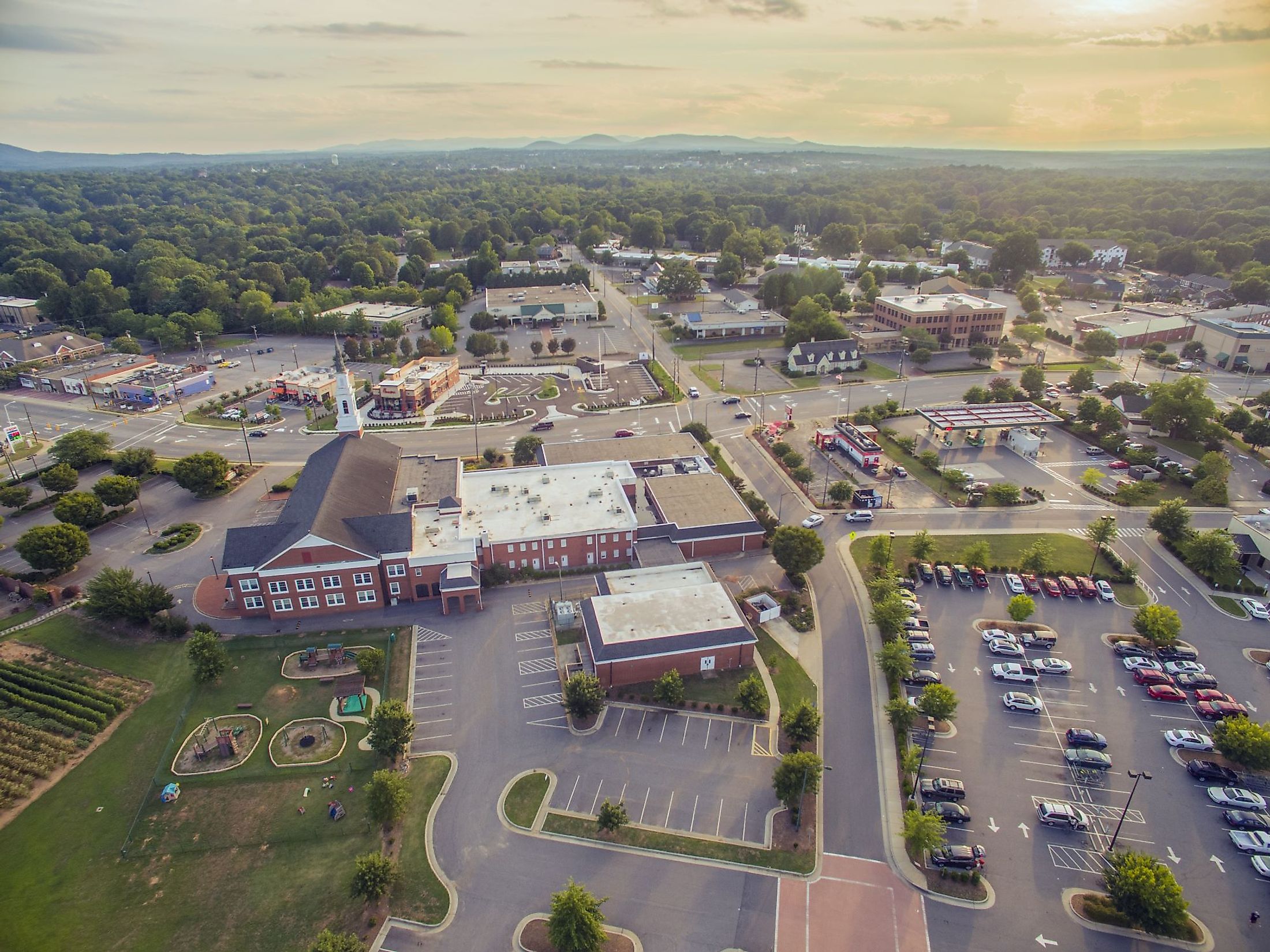 Aerial view of Hickory, North Carolina