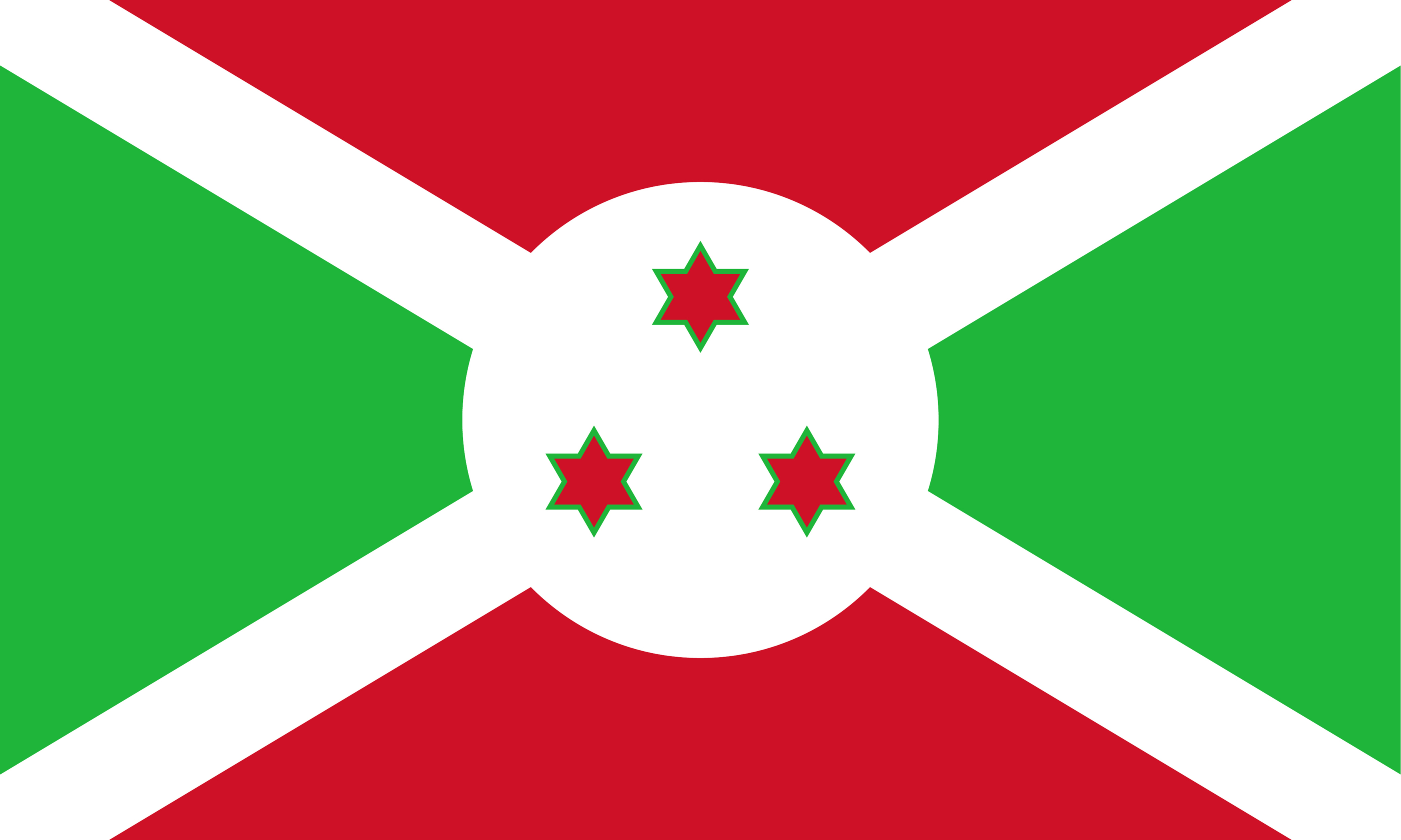 The flag of Burundi.