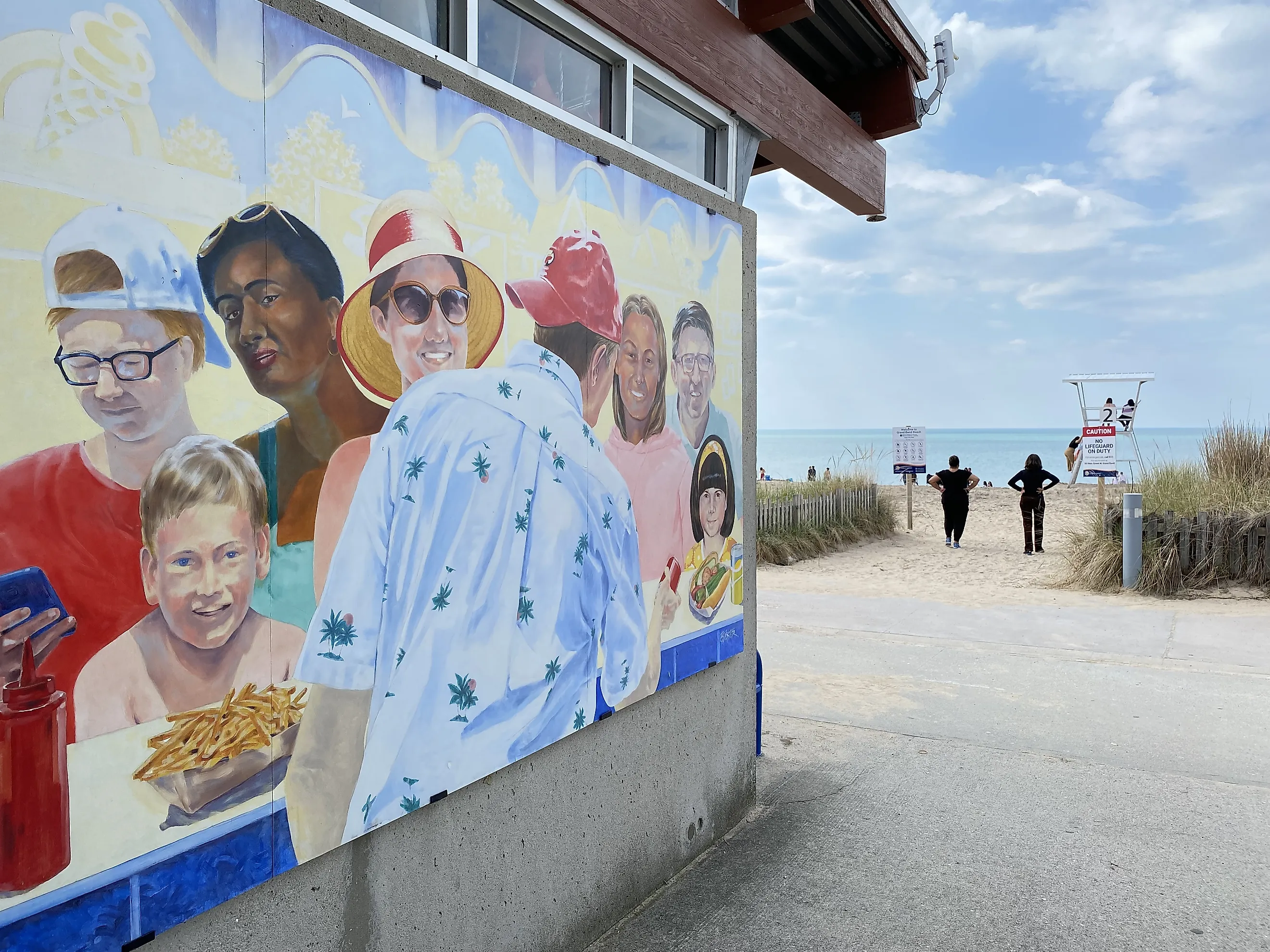 One of the many colorful beachside murals in Grand Bend, Ontario