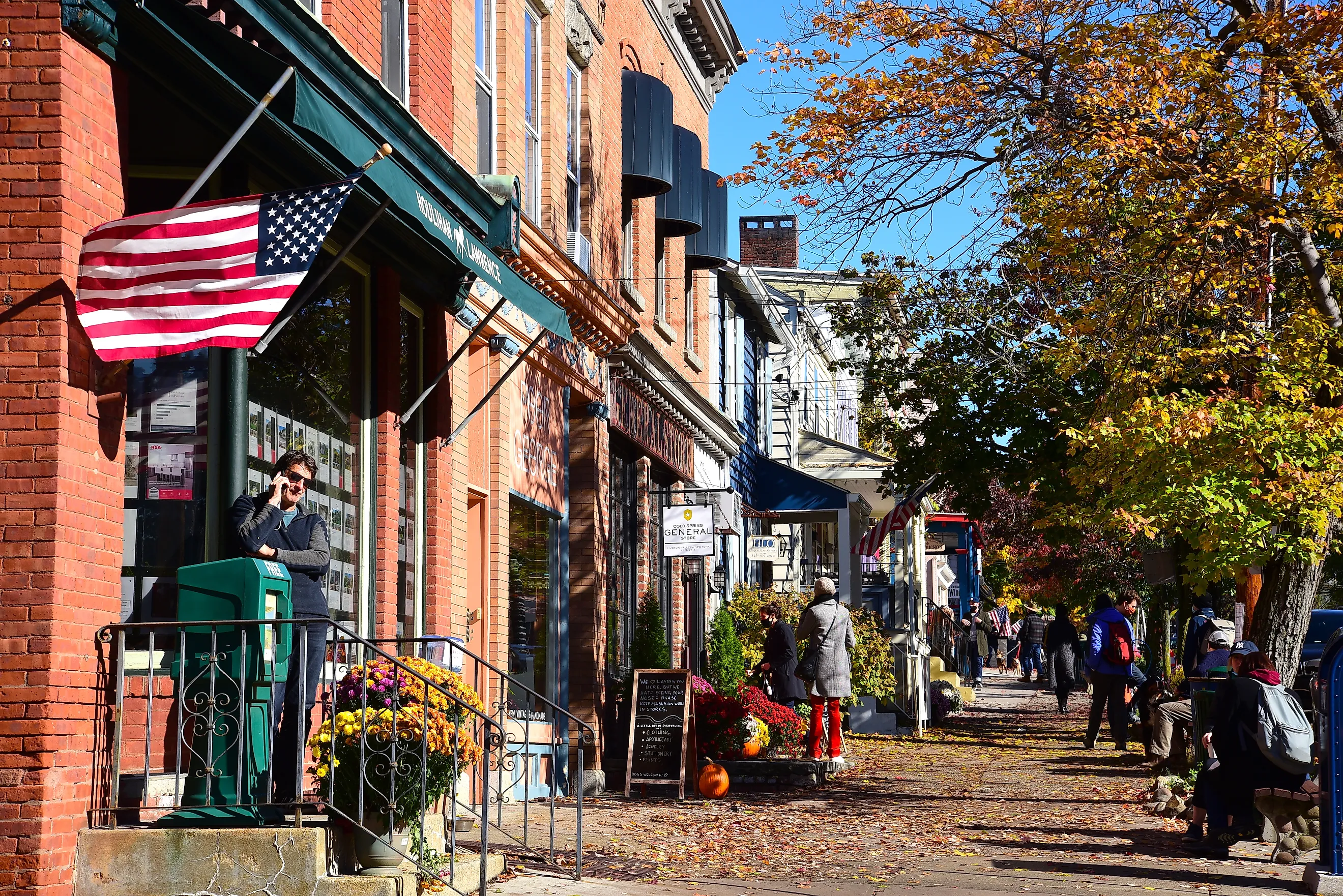 Sidewalk scene in Cold Spring, New York, via Joe Tabacca / Shutterstock.com