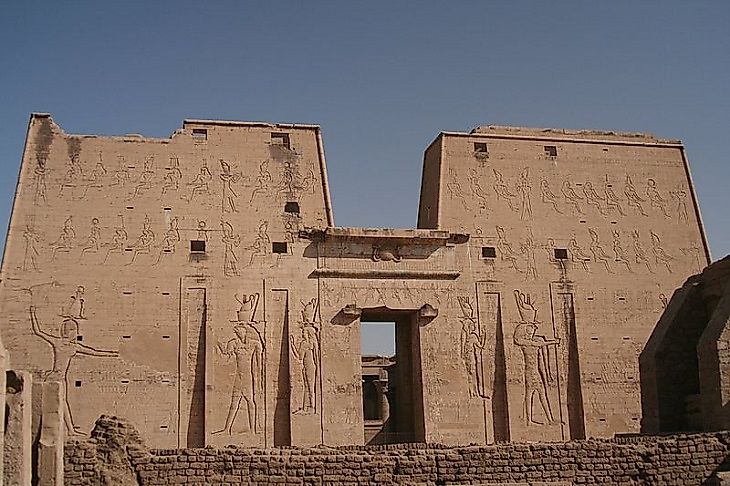 The Ptolemaic Temple of Edfu, in what is now the Aswan Governate of Egypt.