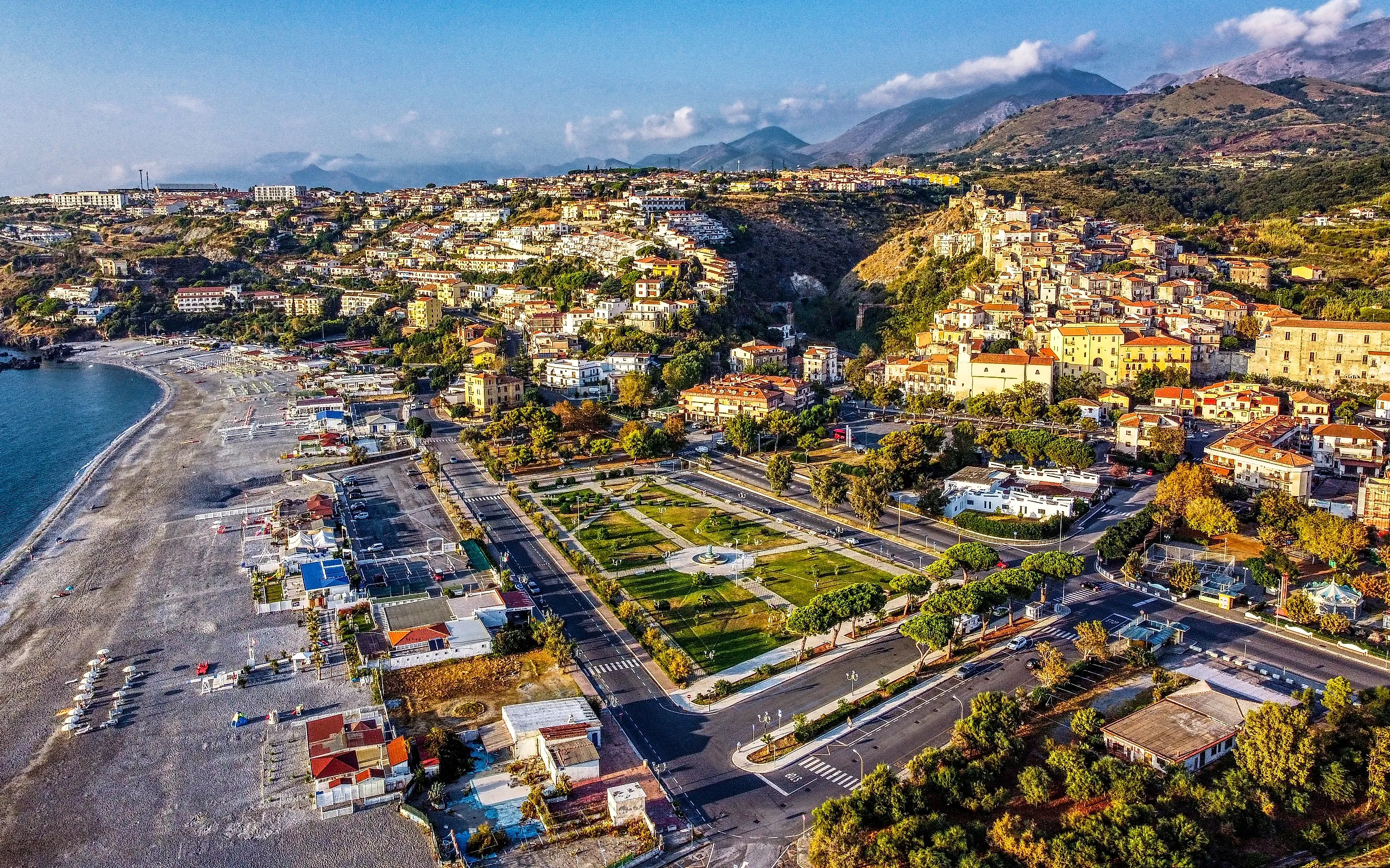 Aerial view of Scalea, Calabria.
