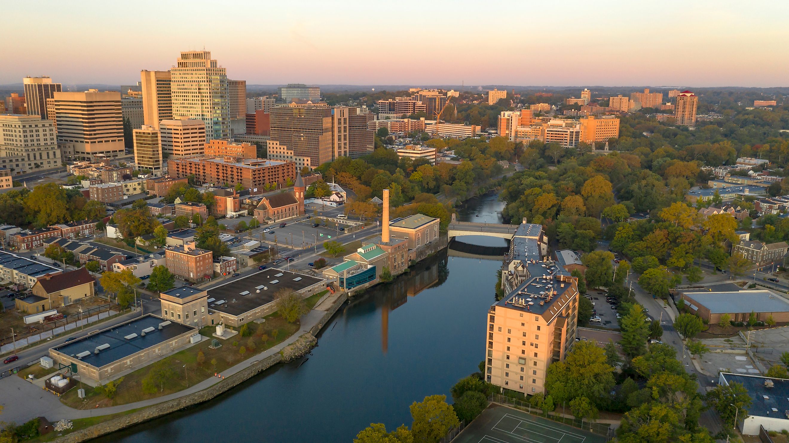 The buildings and architecture of downtown Wilmington, Delaware.