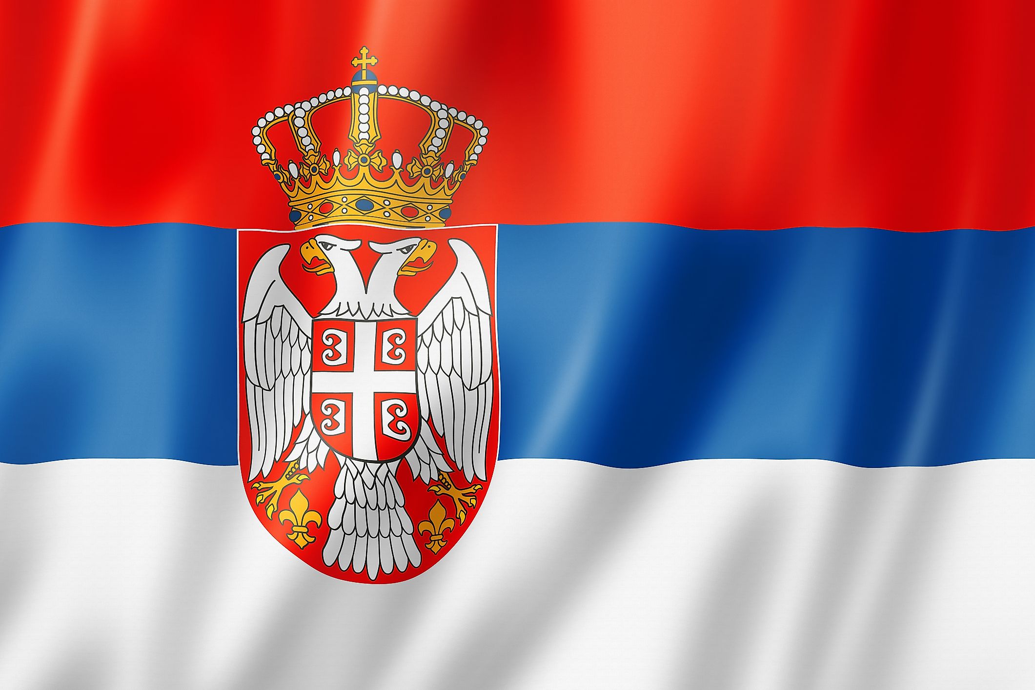 The official flag of the Republic of Serbia.