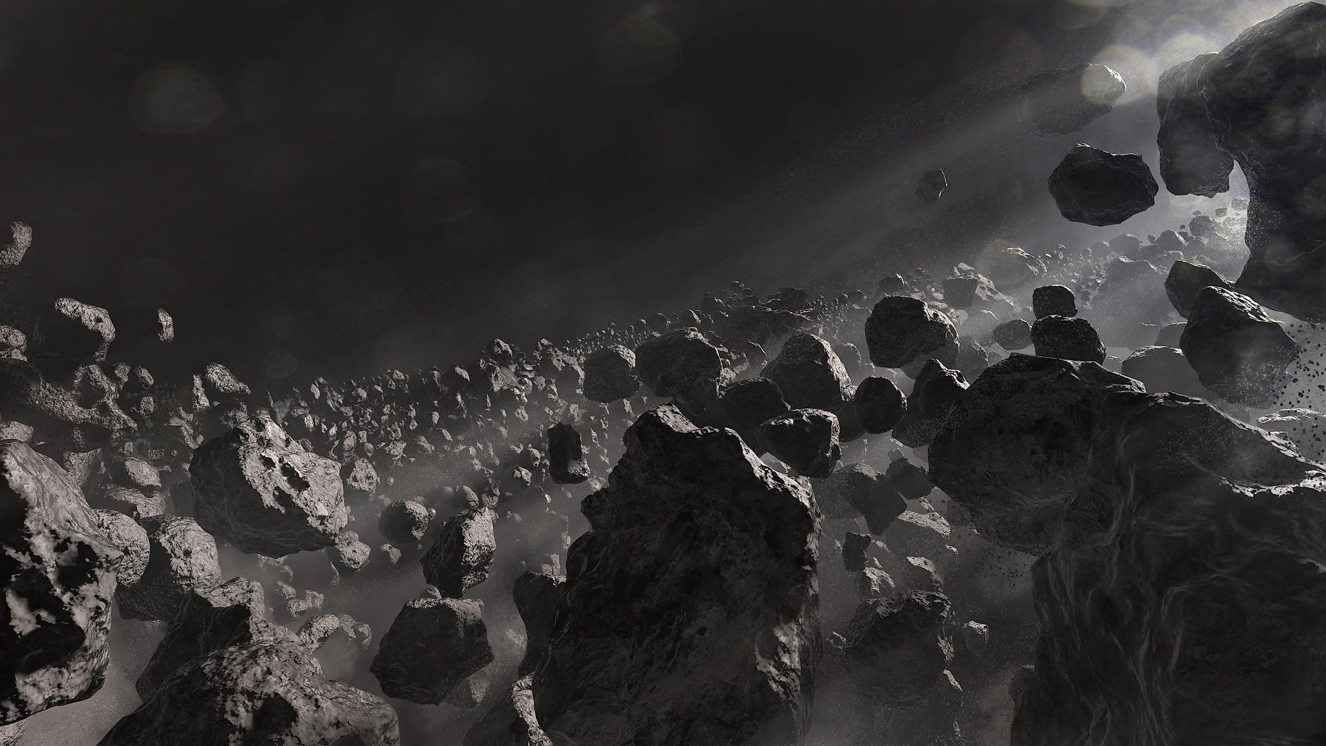 An Illustration of an Asteroid Belt in Outer Space