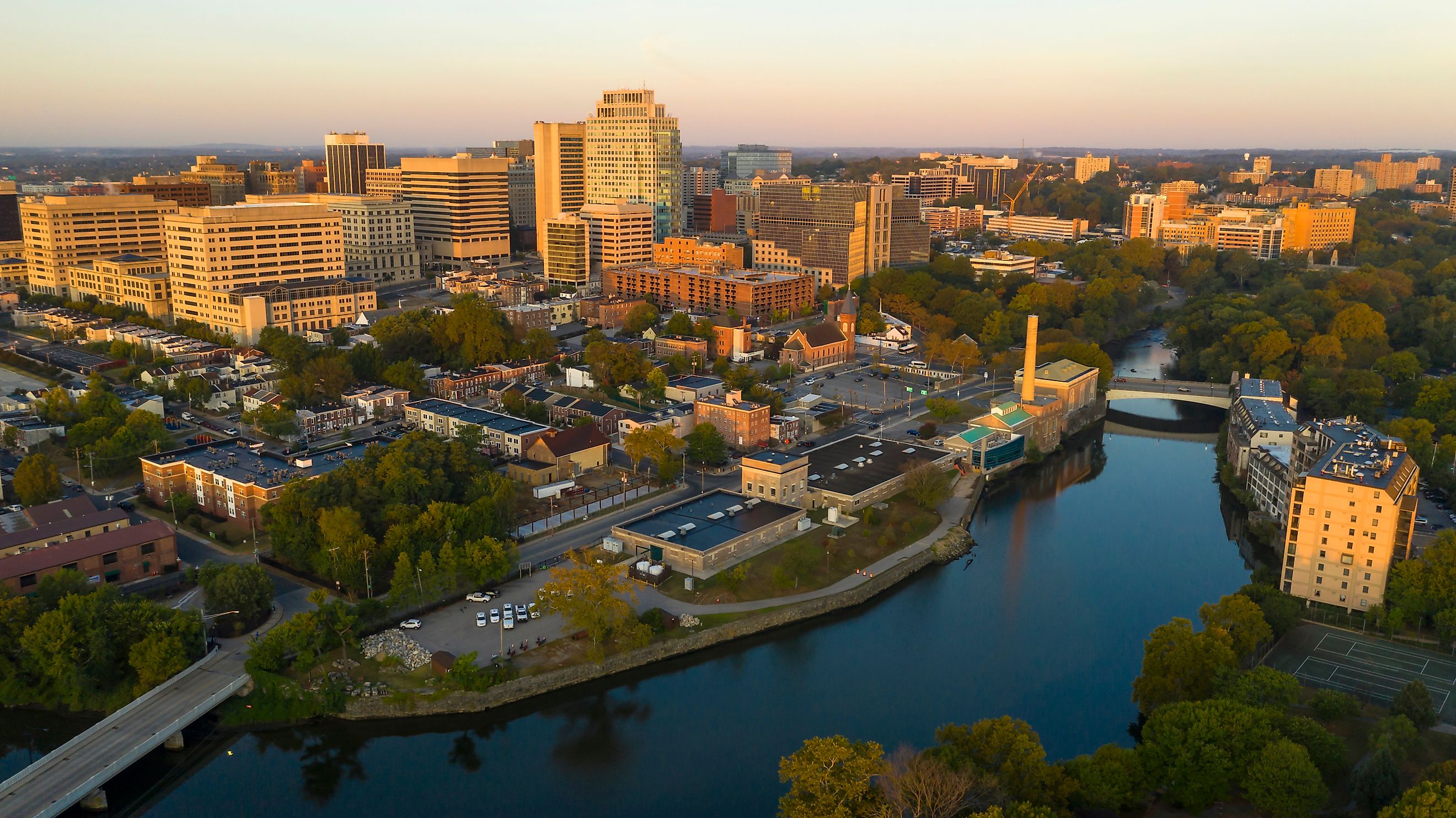 Aerial view of Wilmington, Delaware.